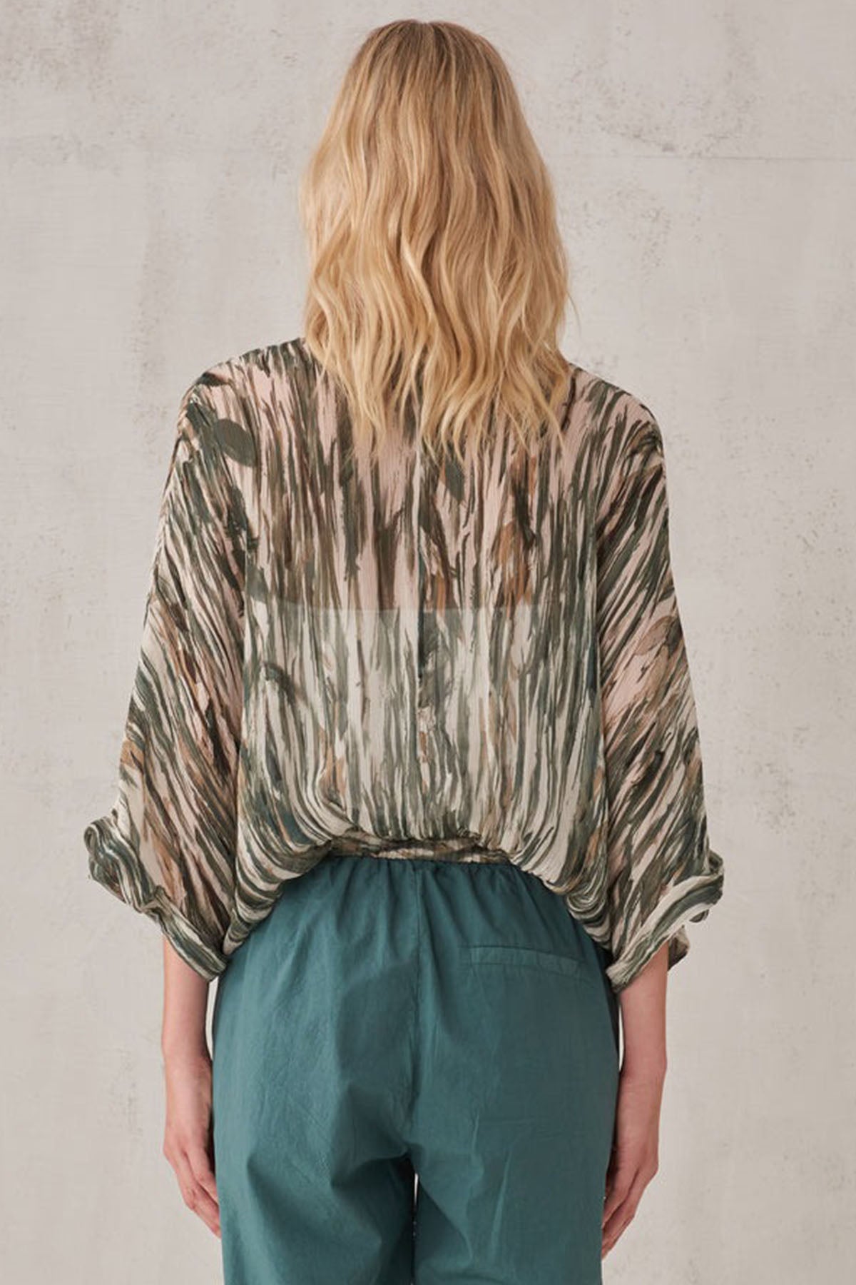 Transit Renkli Piliseli Desenli Bluz-Libas Trendy Fashion Store