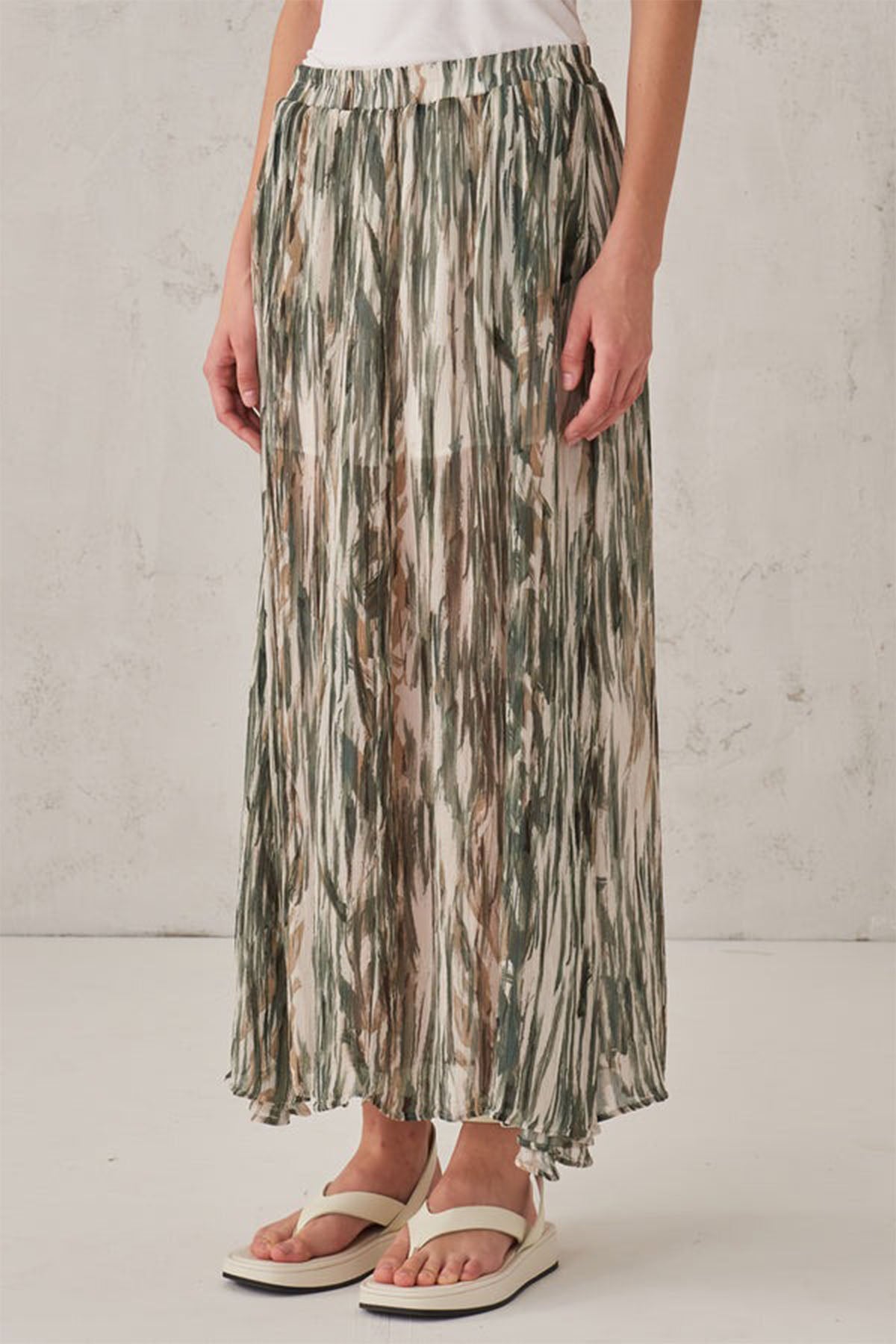 Transit Renkli Piliseli Maxi Etek-Libas Trendy Fashion Store