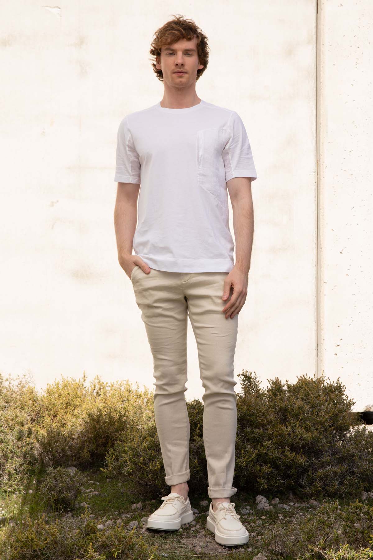 Dondup Slim Fit Yandan Cepli Streç Keten Pantolon