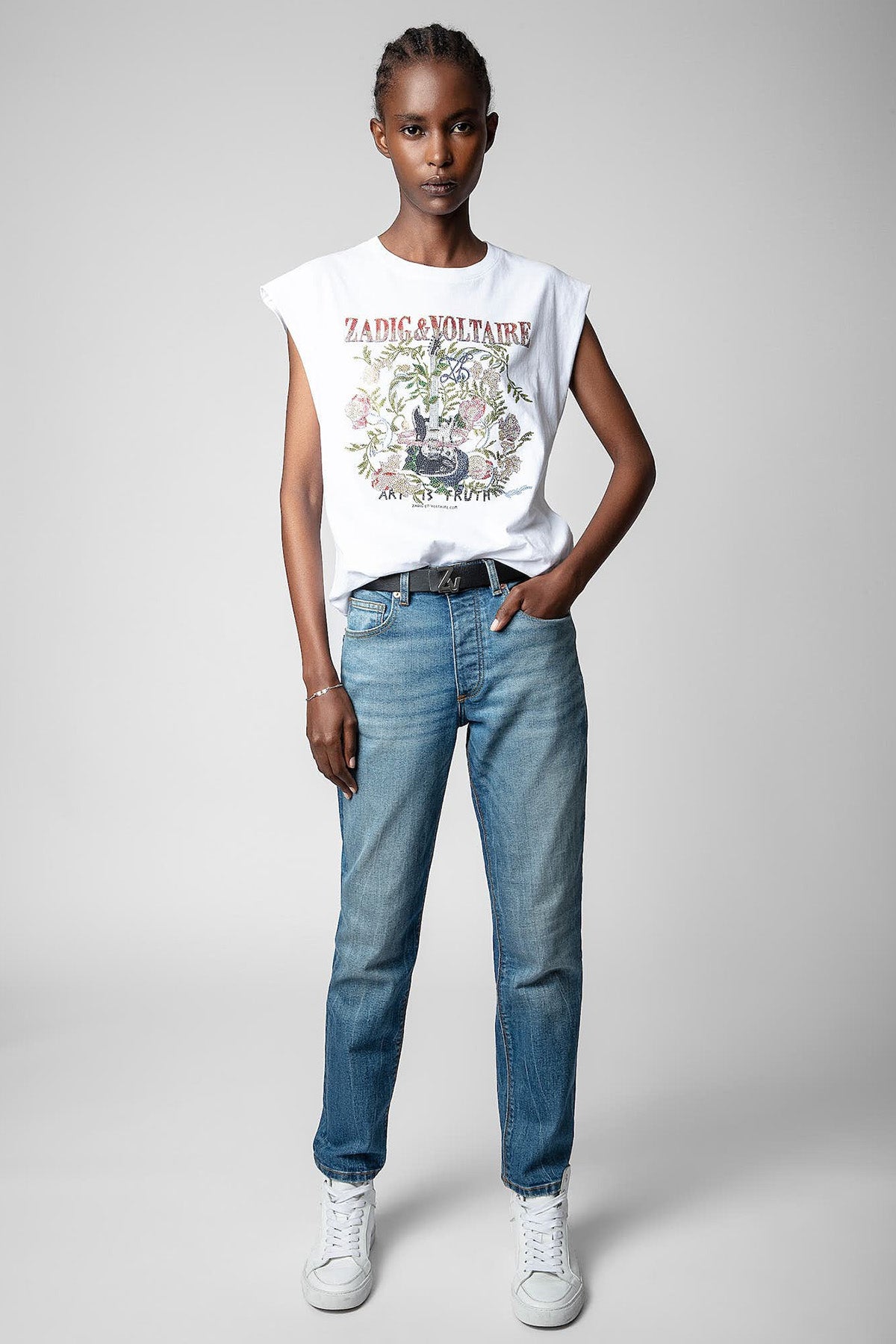 Zadig & Voltaire Logolu Yuvarlak Yaka T-shirt-Libas Trendy Fashion Store