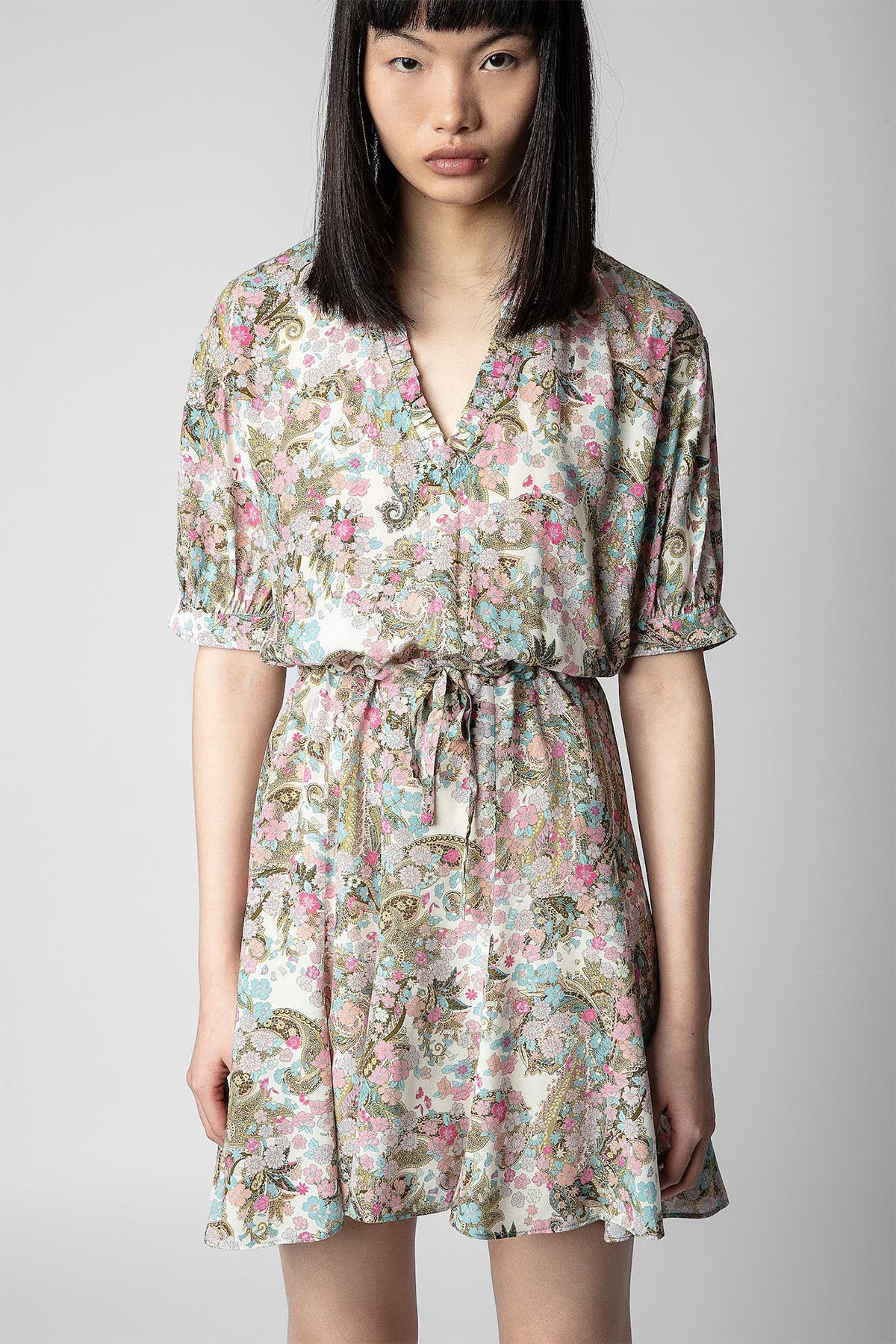 Zadig & Voltaire Belden Büzgülü Mini Elbise-Libas Trendy Fashion Store