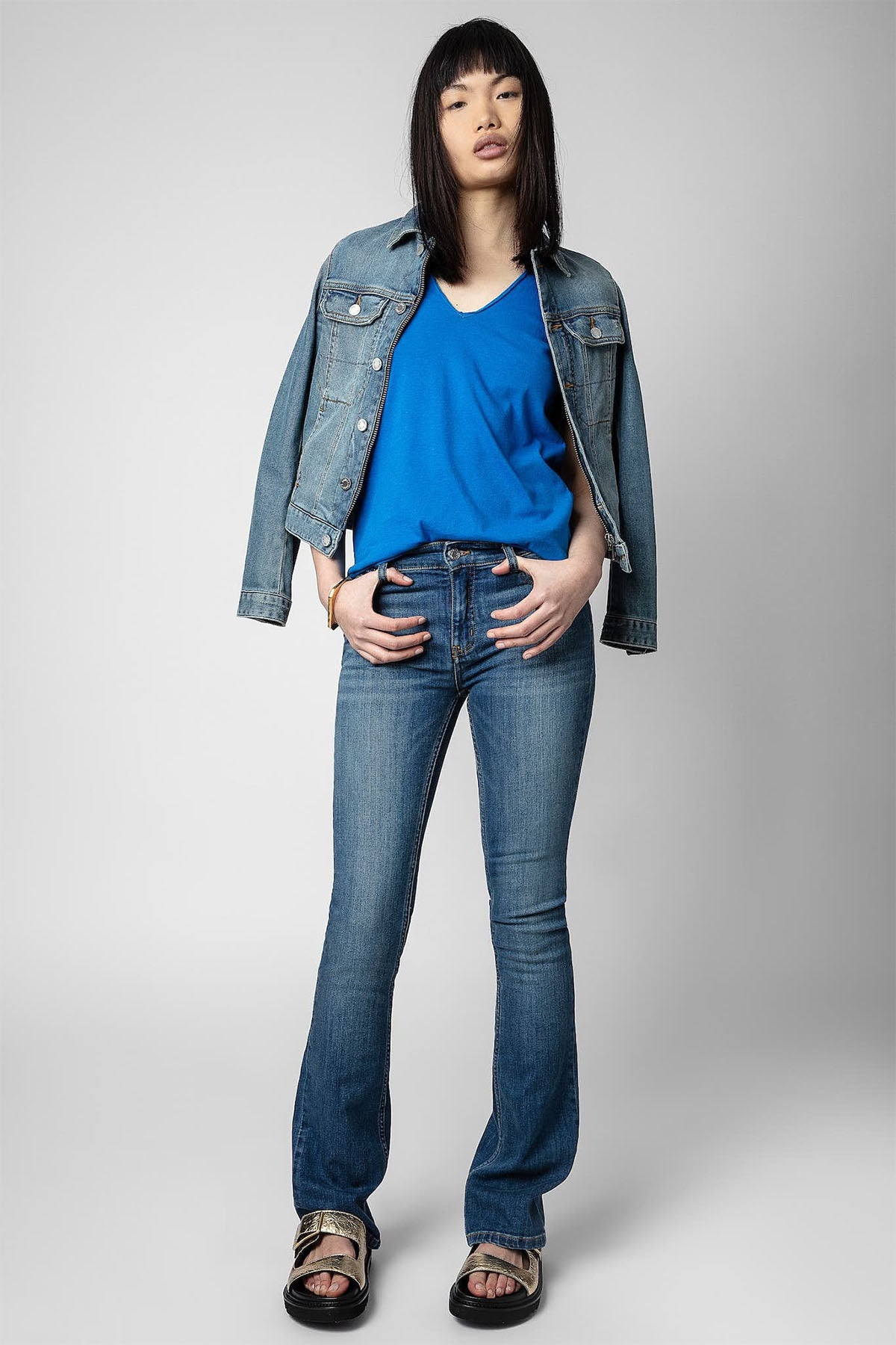 Zadig & Voltaire Dantel Nakış Logolu T-shirt-Libas Trendy Fashion Store