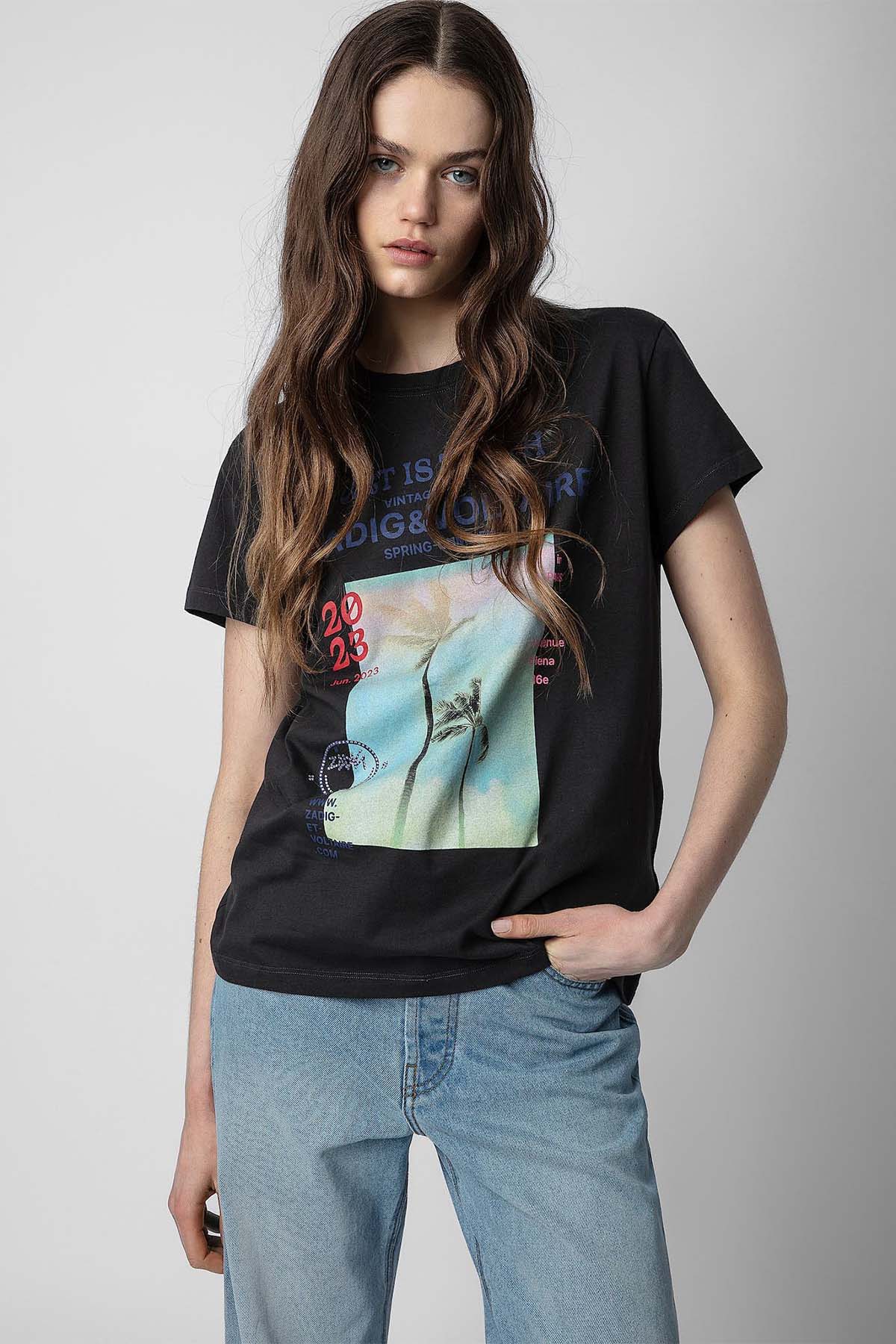 Zadig & Voltaire Yuvarlak Yaka Logolu T-shirt-Libas Trendy Fashion Store