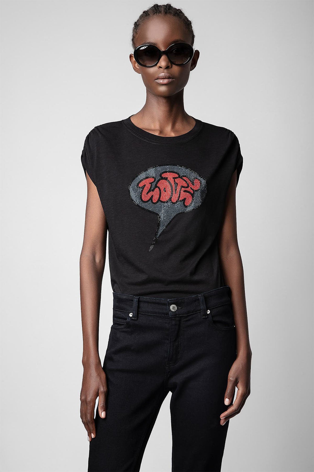 Zadig & Voltaire Yuvarlak Yaka Logolu T-shirt-Libas Trendy Fashion Store