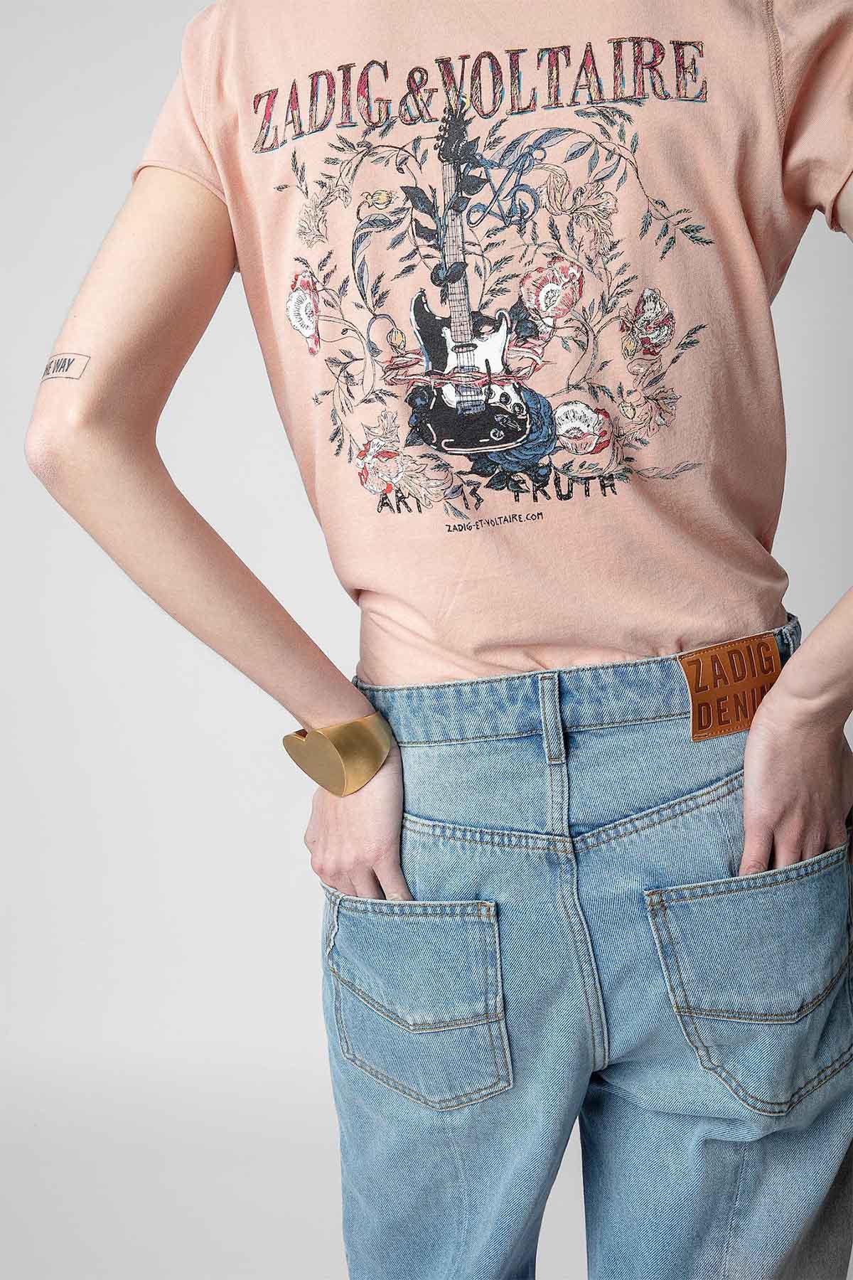 Zadig & Voltaire V Yaka Logolu T-shirt-Libas Trendy Fashion Store