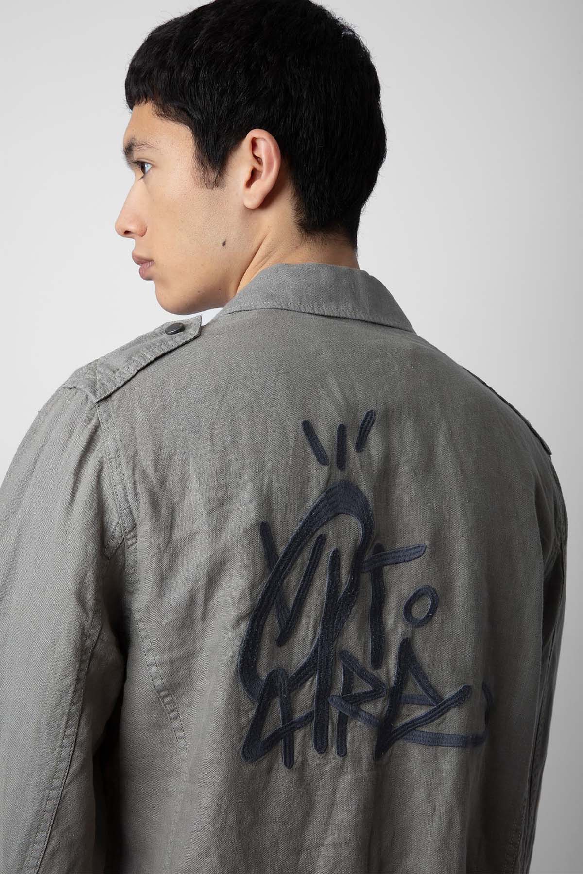 Zadig & Voltaire Sırtta Nakış Detaylı Keten Gömlek Ceket-Libas Trendy Fashion Store
