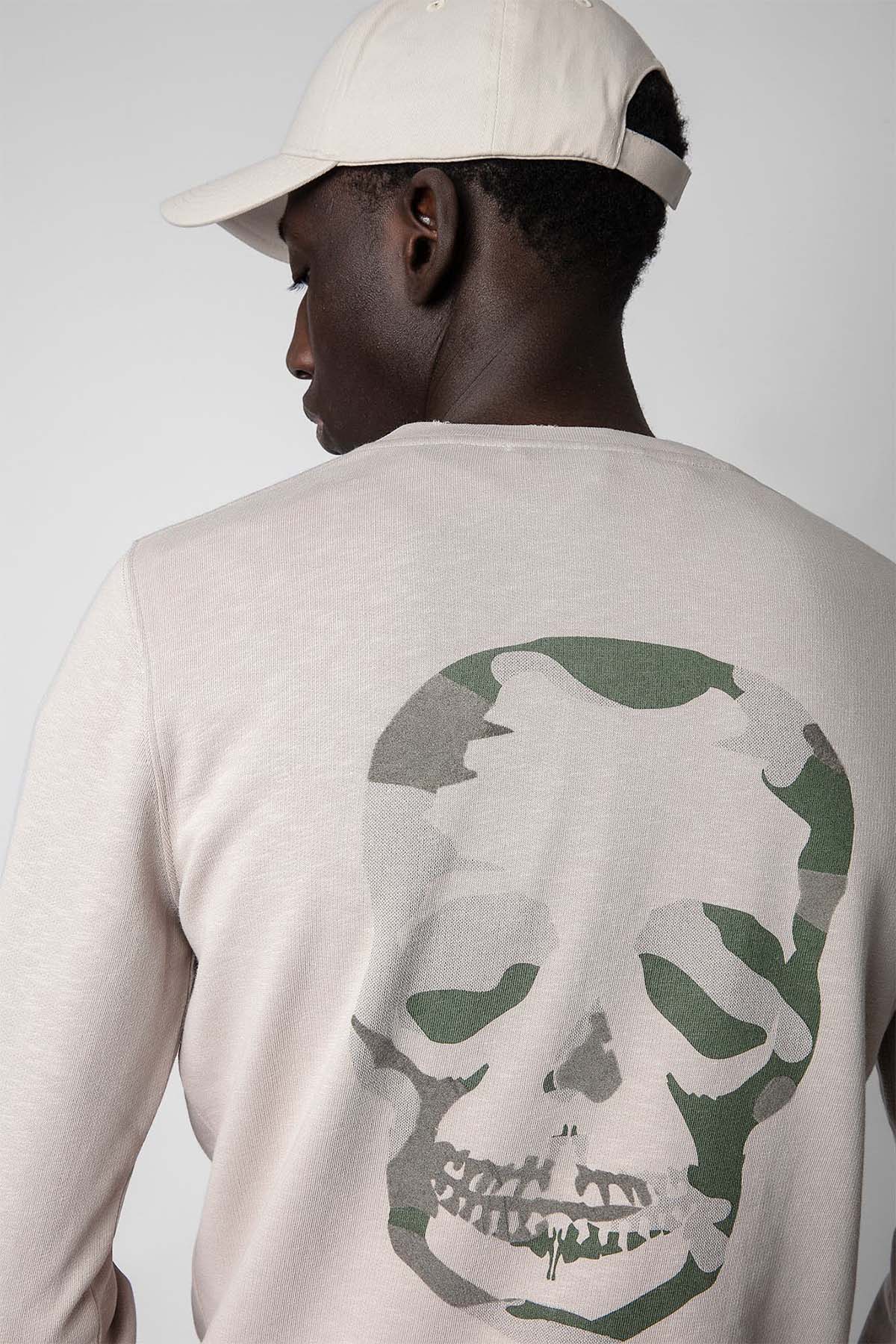 Zadig & Voltaire Yırtık Detaylı Kuru Kafa Logolu Sweatshirt-Libas Trendy Fashion Store