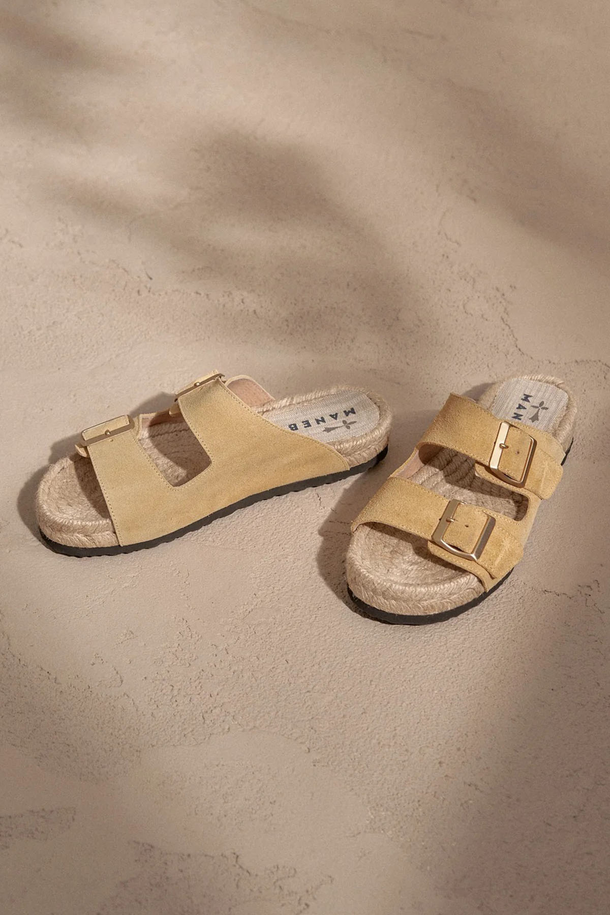 Manebi Çift Tokalı Süet Terlik-Libas Trendy Fashion Store