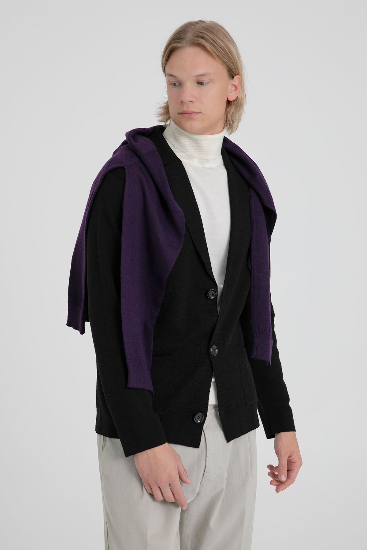 Manifattura Yün Örgü Triko Ceket-Libas Trendy Fashion Store