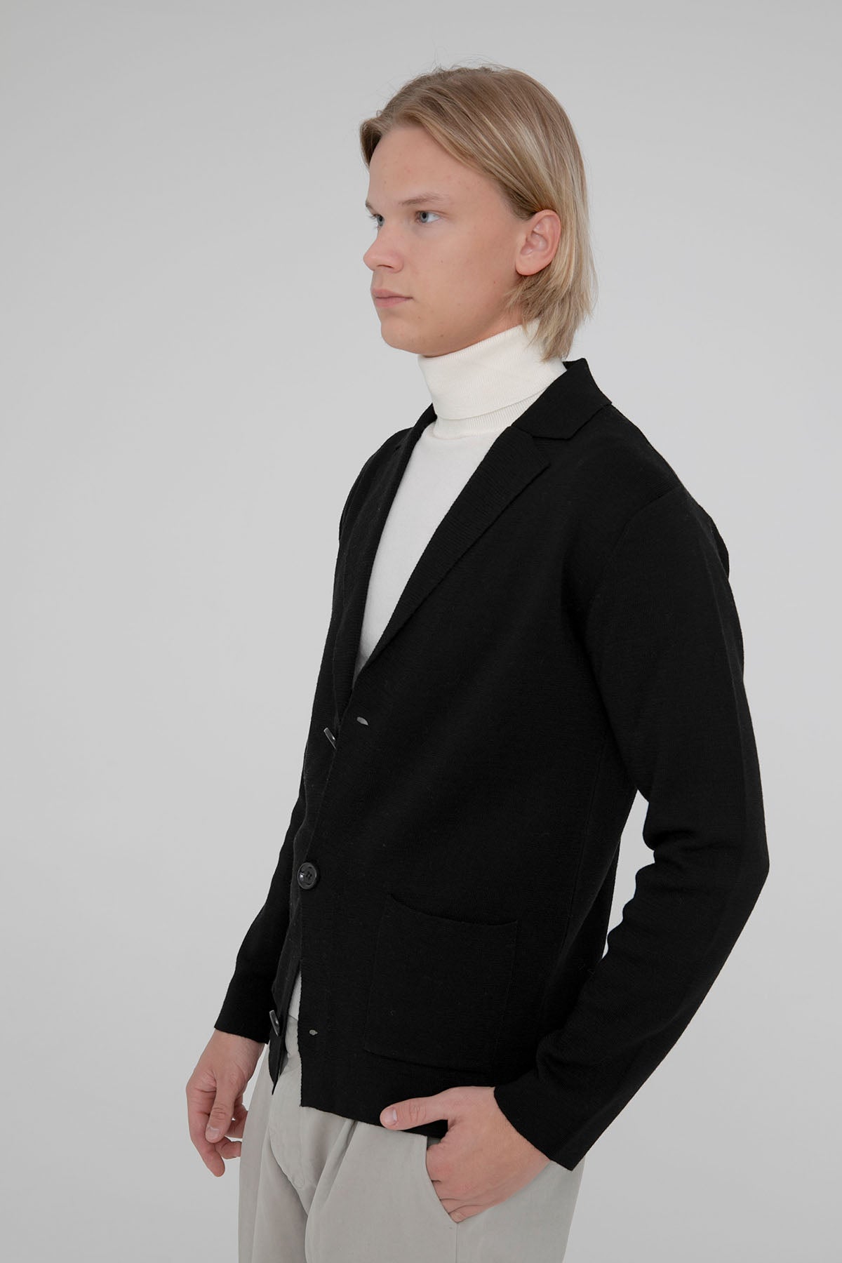 Manifattura Yün Örgü Triko Ceket-Libas Trendy Fashion Store