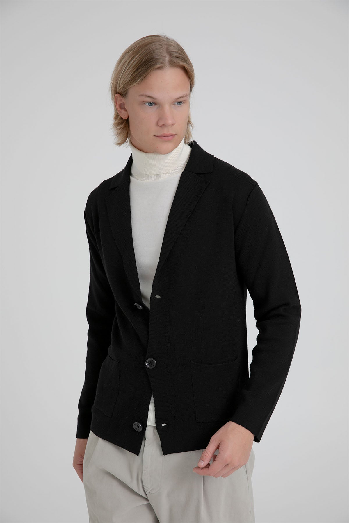 Manifattura Yün Örgü Triko Ceket-Libas Trendy Fashion Store