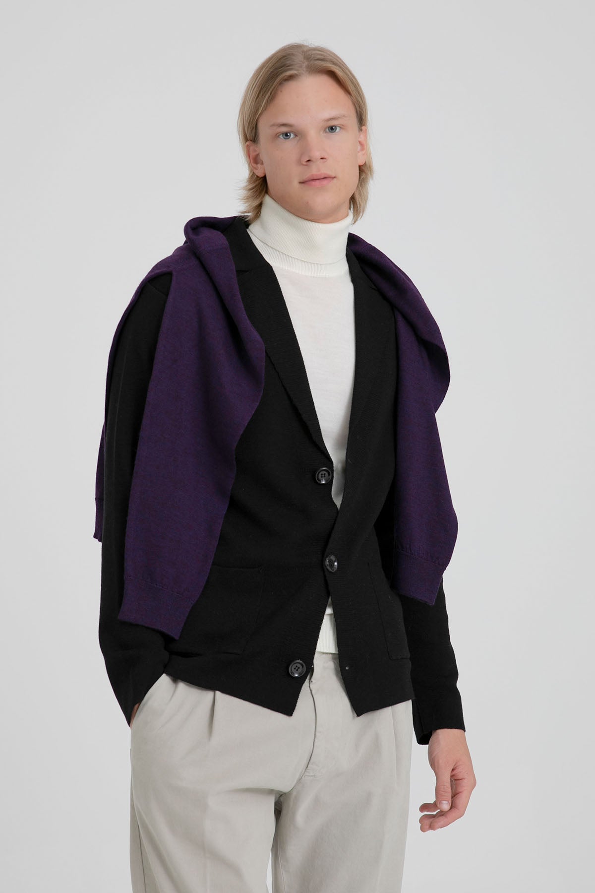 Manifattura Yün Örgü Triko Ceket-Libas Trendy Fashion Store