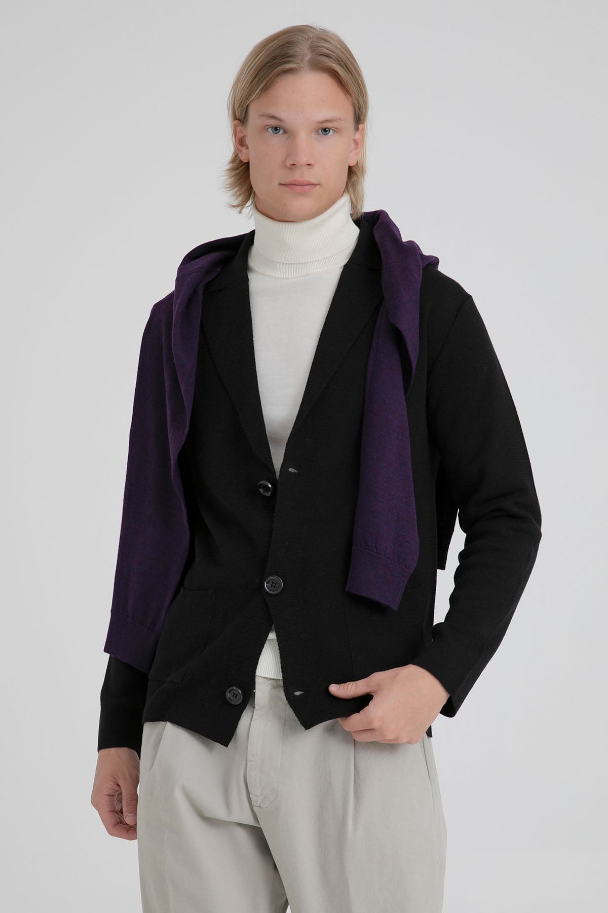 Manifattura Yün Örgü Triko Ceket-Libas Trendy Fashion Store