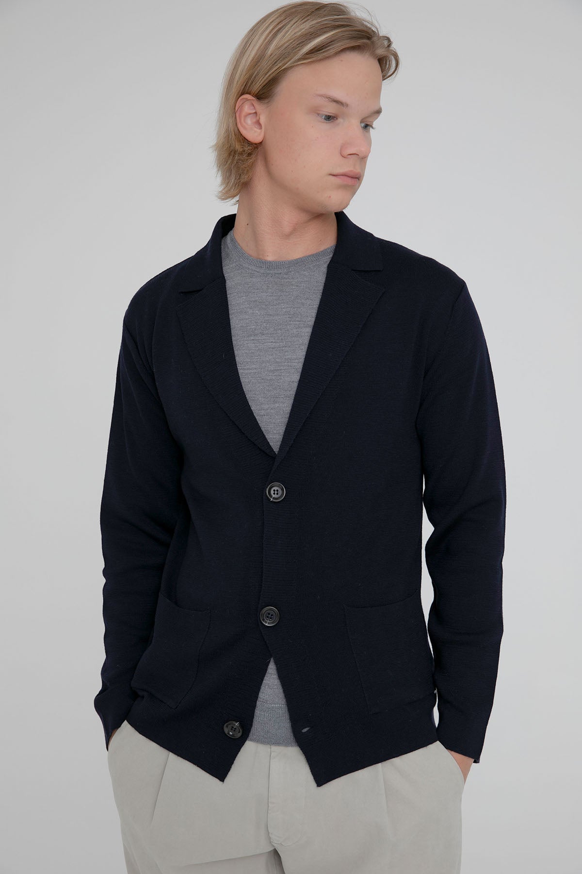 Manifattura Yün Örgü Triko Ceket-Libas Trendy Fashion Store