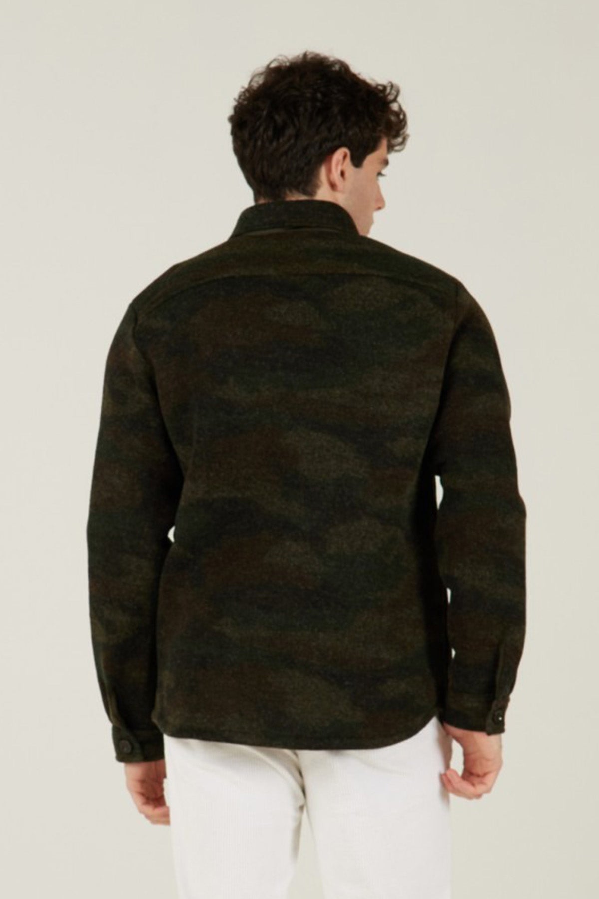 Manifattura Kamuflaj Desenli Yün Gömlek Ceket-Libas Trendy Fashion Store