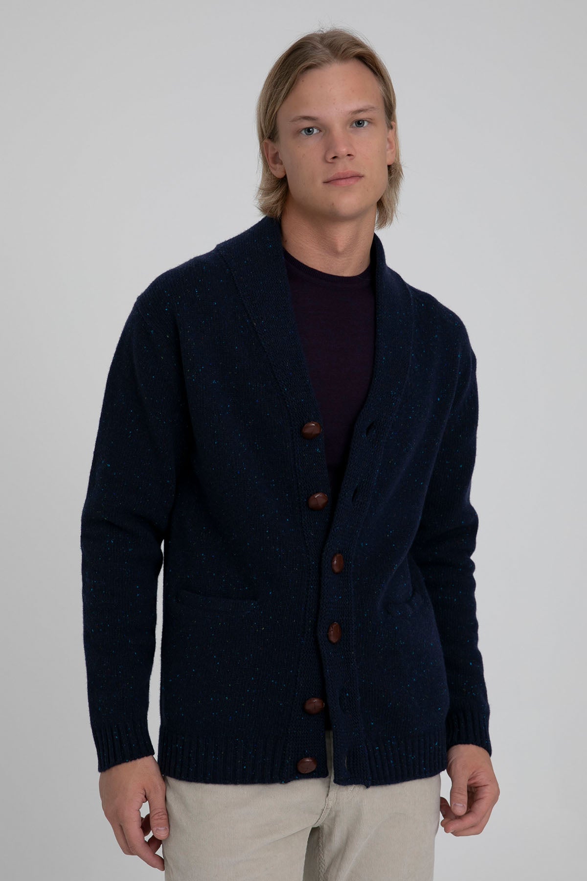 Manifattura Şal Yaka Yün Triko Ceket-Libas Trendy Fashion Store