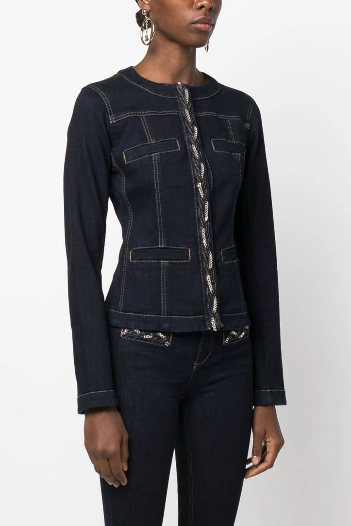 Liu Jo Örgü Detaylı Denim Ceket-Libas Trendy Fashion Store