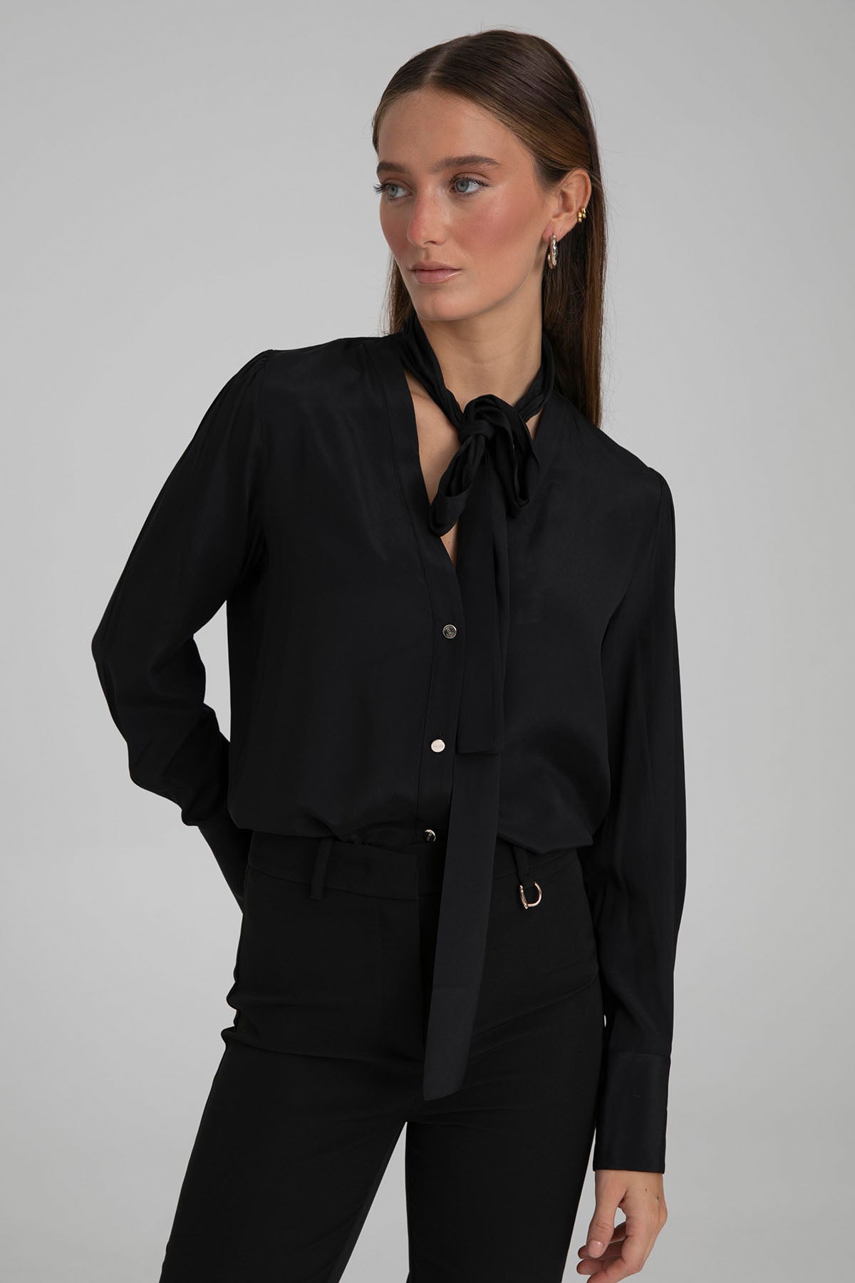 Liu Jo İpekli Fular Detaylı Gömlek-Libas Trendy Fashion Store