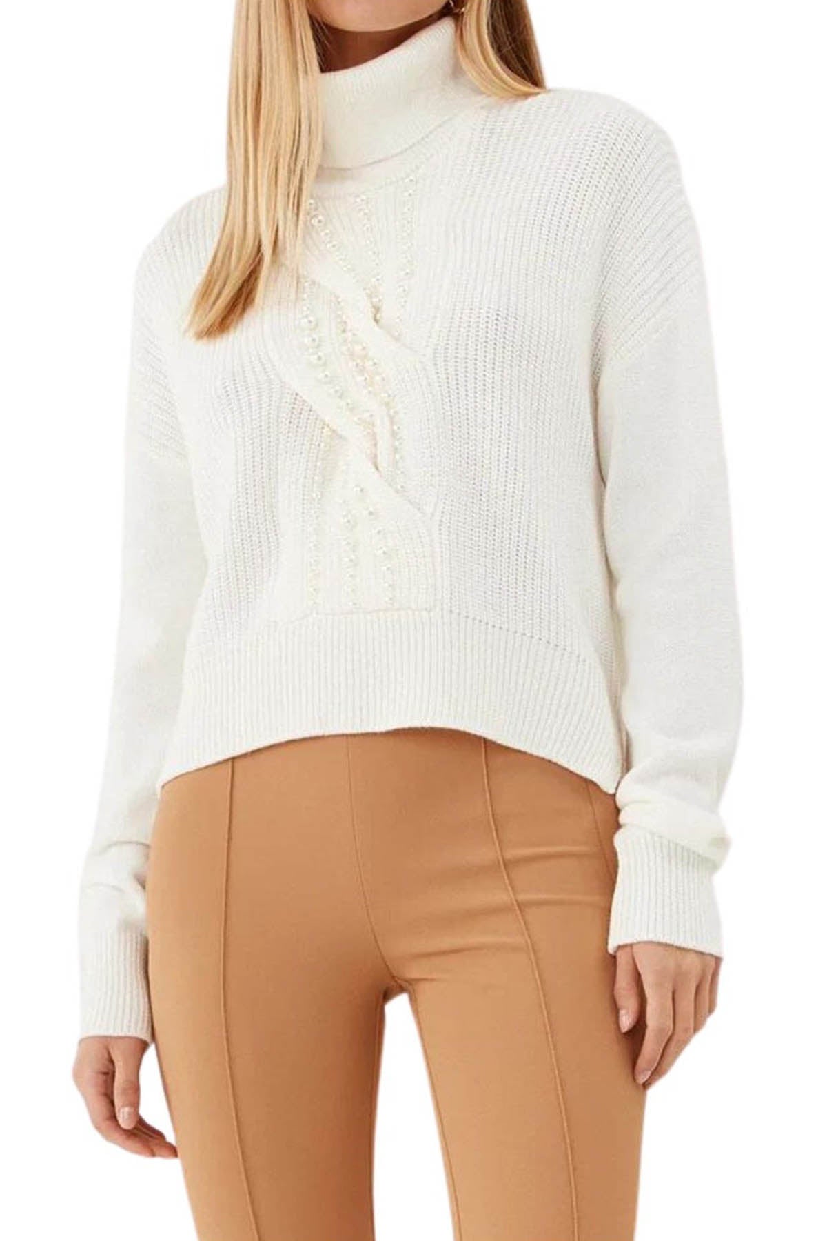 Liu Jo Balıkçı Yaka Saç Örgü Detaylı Yün Triko-Libas Trendy Fashion Store