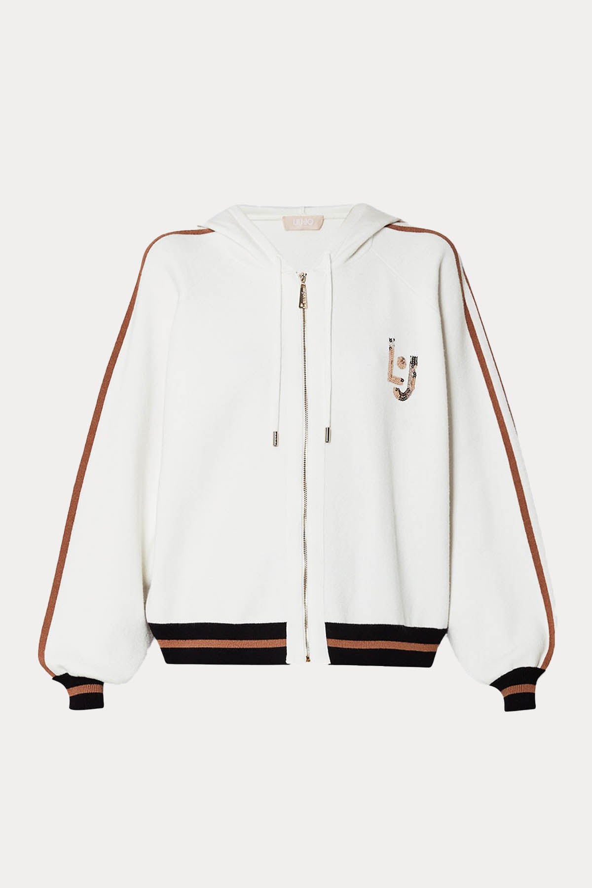 Liu Jo Logolu Kapüşonlu Triko Ceket-Libas Trendy Fashion Store