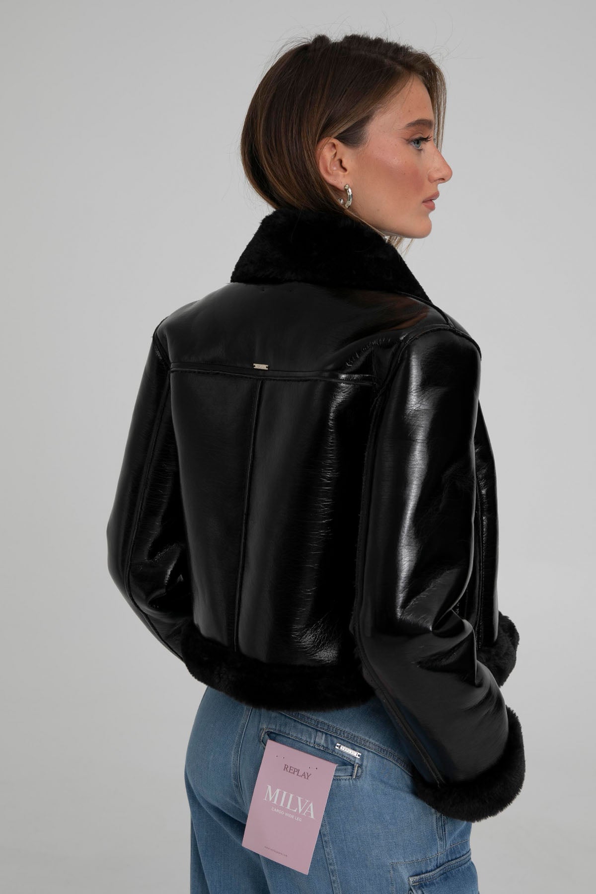 Liu Jo Peluş Detaylı Deri Ceket-Libas Trendy Fashion Store