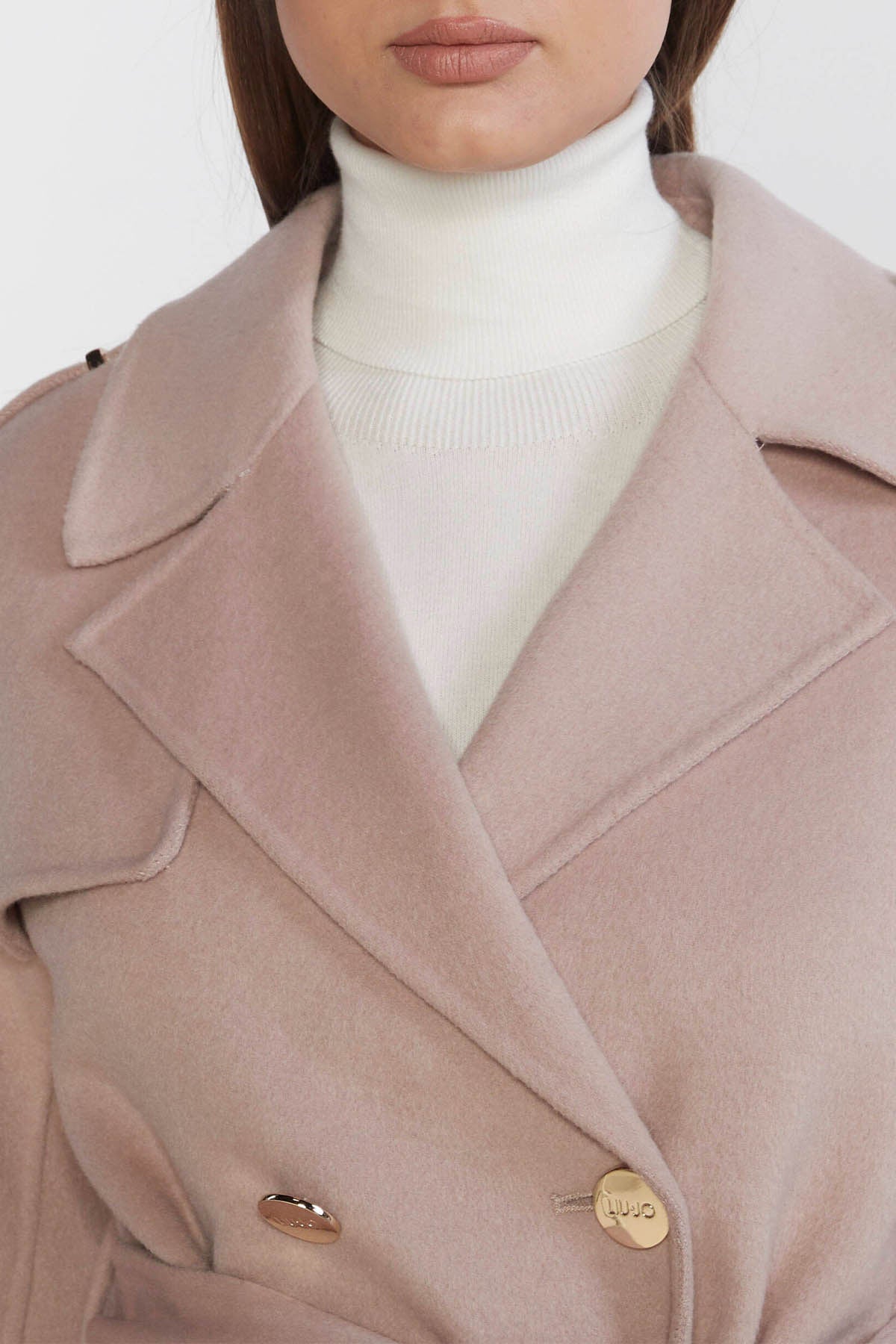 Liu Jo Kruvaze Kuşaklı Yün Manto-Libas Trendy Fashion Store