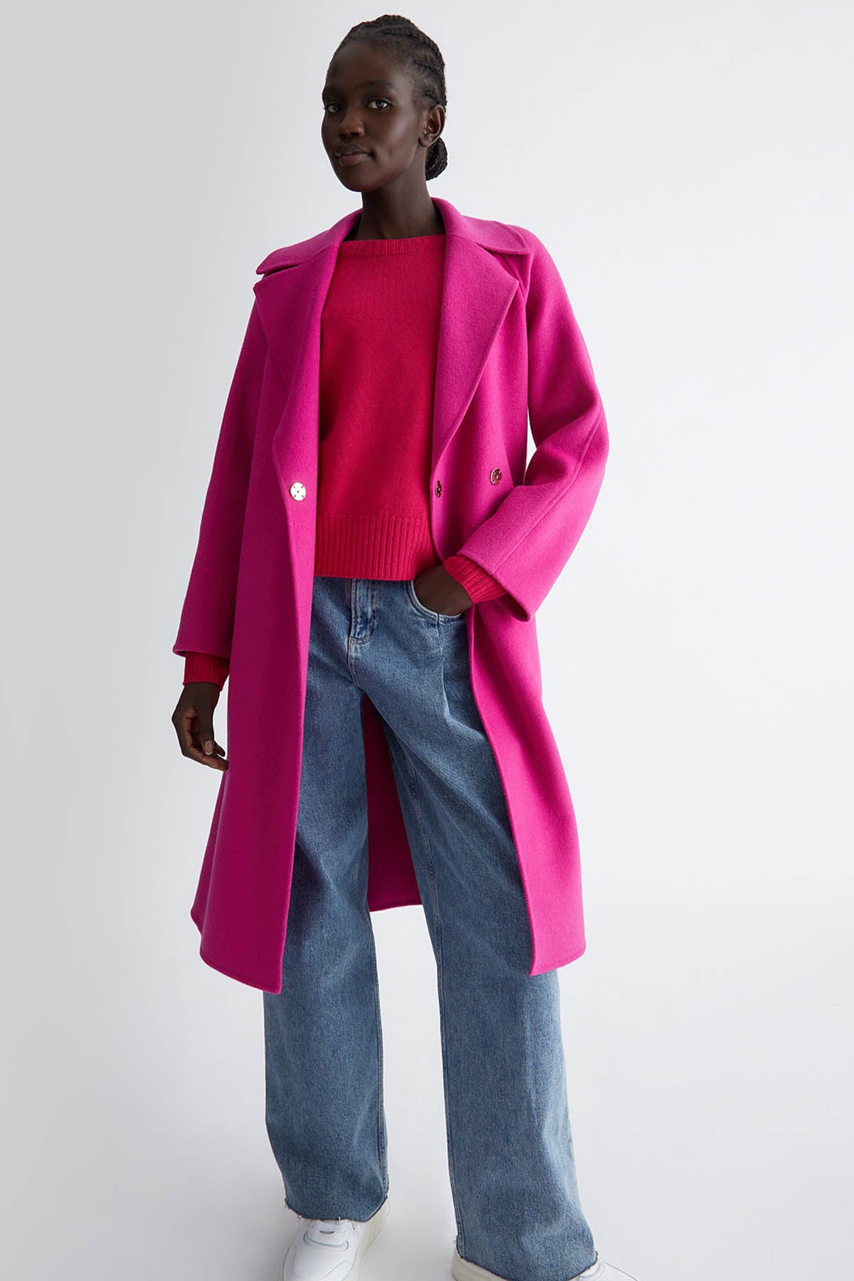 Liu Jo Kruvaze Kuşaklı Yün Manto-Libas Trendy Fashion Store