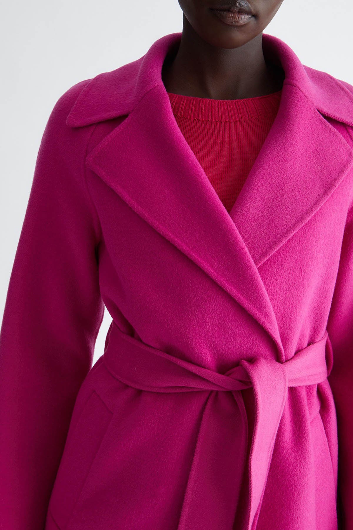 Liu Jo Kruvaze Kuşaklı Yün Manto-Libas Trendy Fashion Store