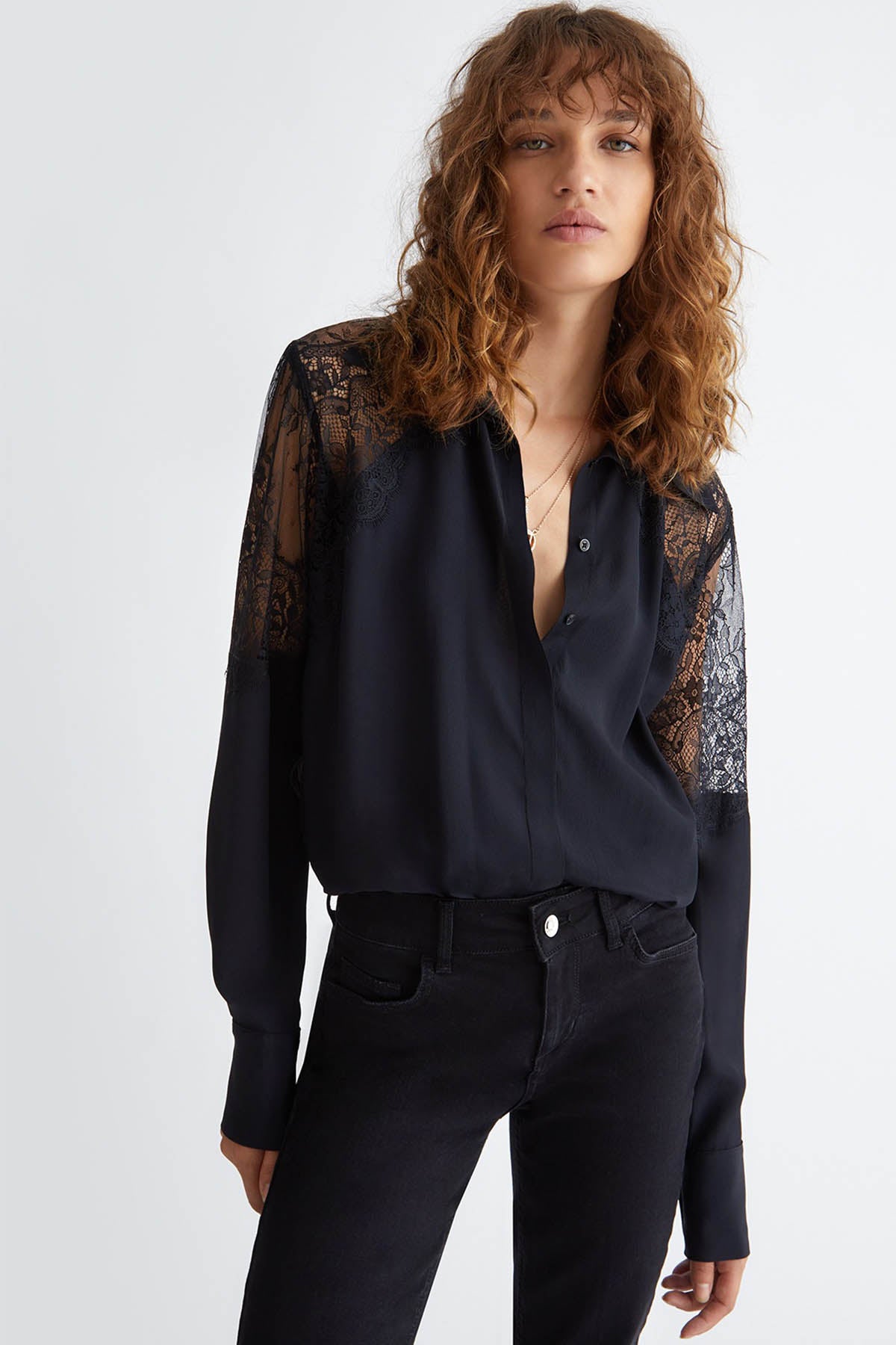 Liu Jo Transparan Detaylı İpek Gömlek-Libas Trendy Fashion Store