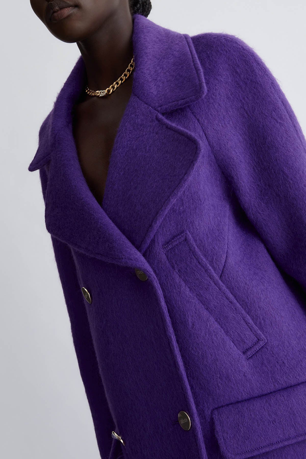 Liu Jo Kruvaze Cep Detaylı Yün Manto-Libas Trendy Fashion Store