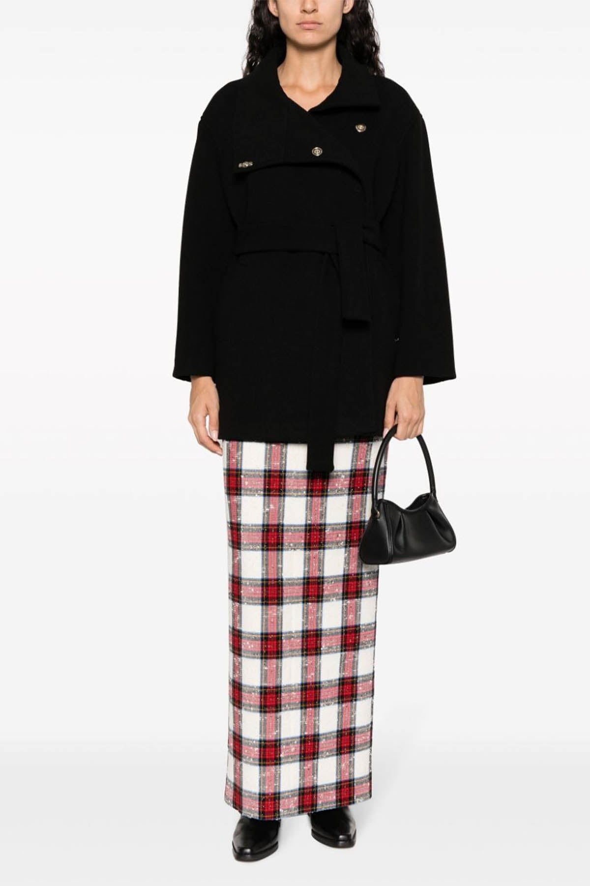 Liu Jo Geniş Kesim Kuşaklı Dik Yaka Kaban-Libas Trendy Fashion Store