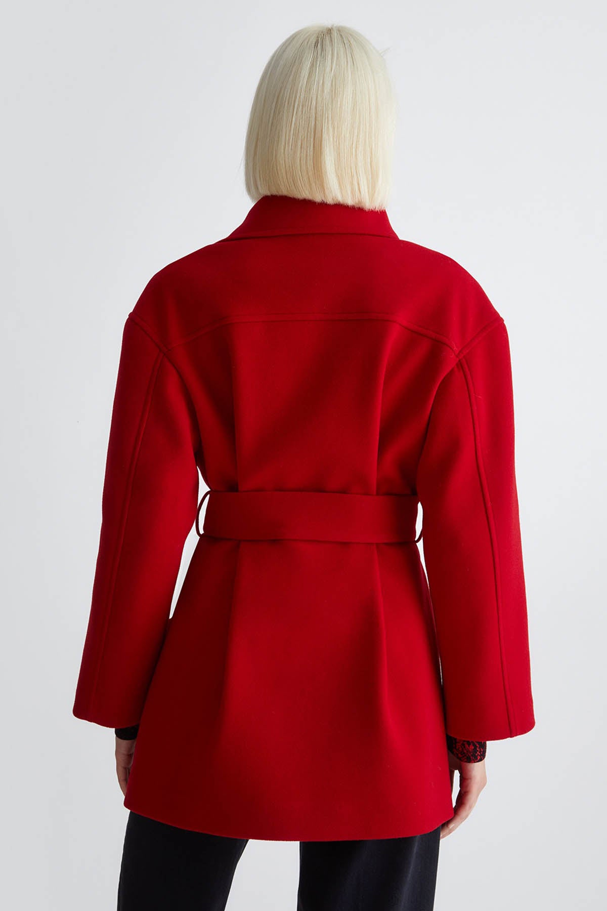 Liu Jo Geniş Kesim Kuşaklı Dik Yaka Kaban-Libas Trendy Fashion Store