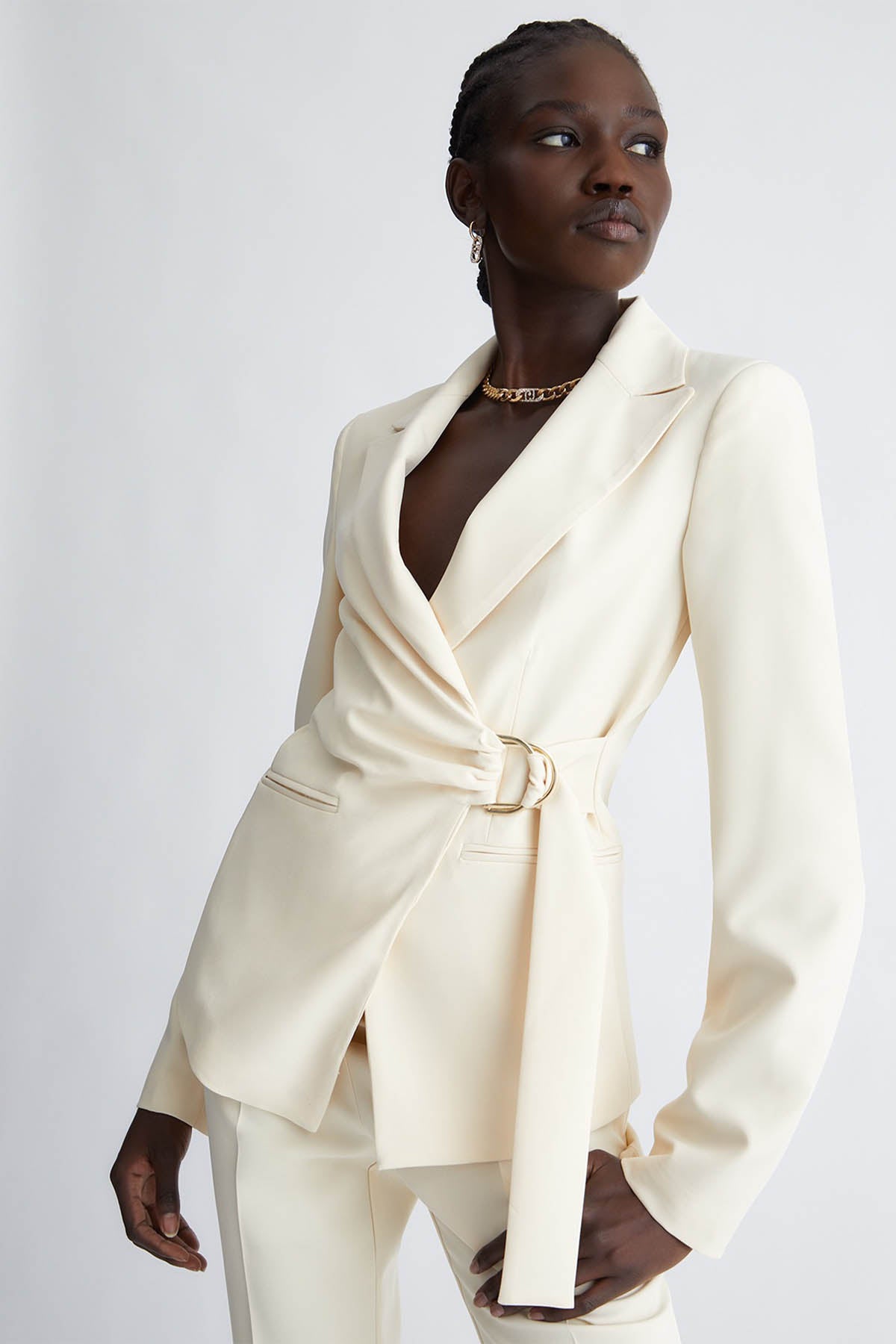 Liu Jo Kruvaze Kemerli Blazer Ceket-Libas Trendy Fashion Store