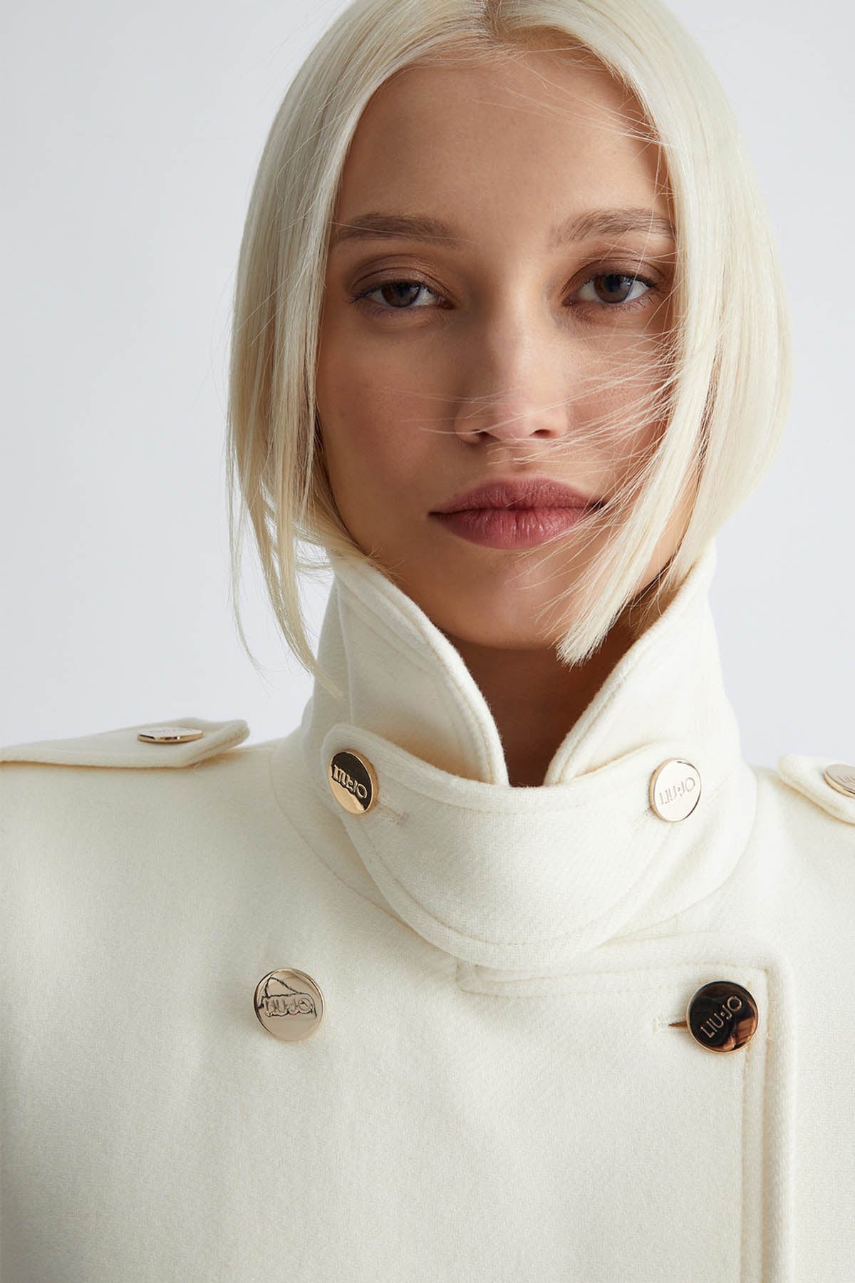 Liu Jo Apolet Detaylı Kruvaze Yün Ceket-Libas Trendy Fashion Store