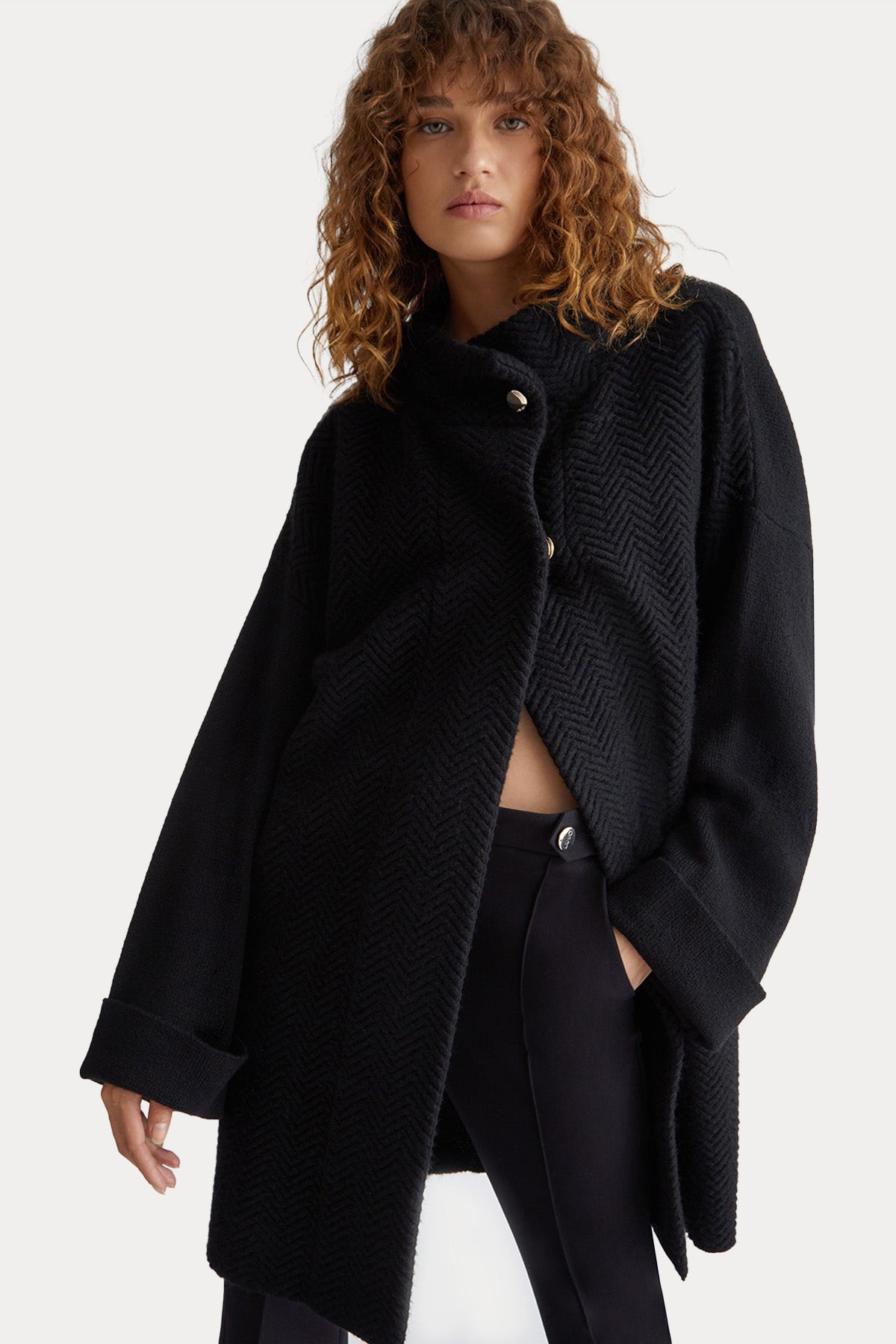 Liu Jo Geniş Kesim Dik Yaka Balık Sırtı Ceket-Libas Trendy Fashion Store