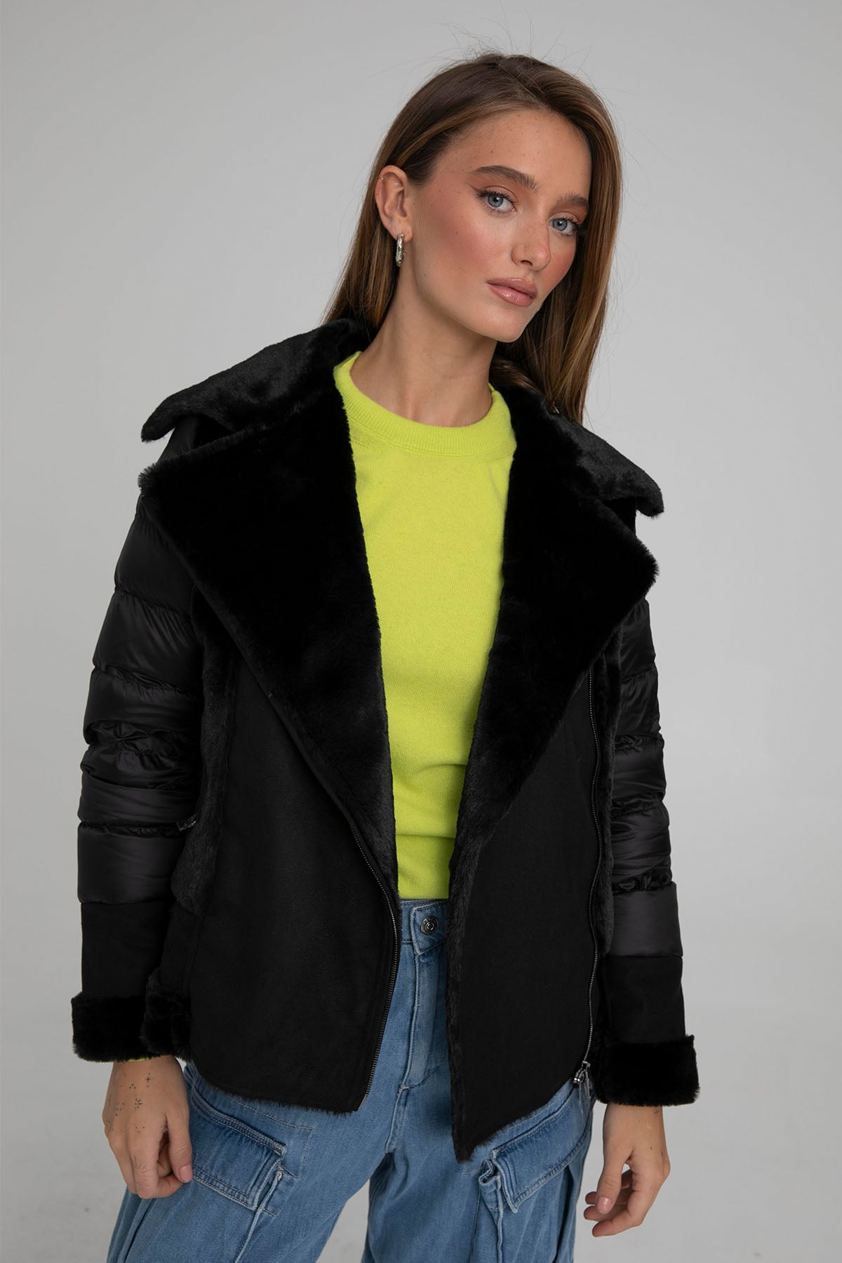 Hetrego Willa Süet Detaylı Puffer Mont-Libas Trendy Fashion Store