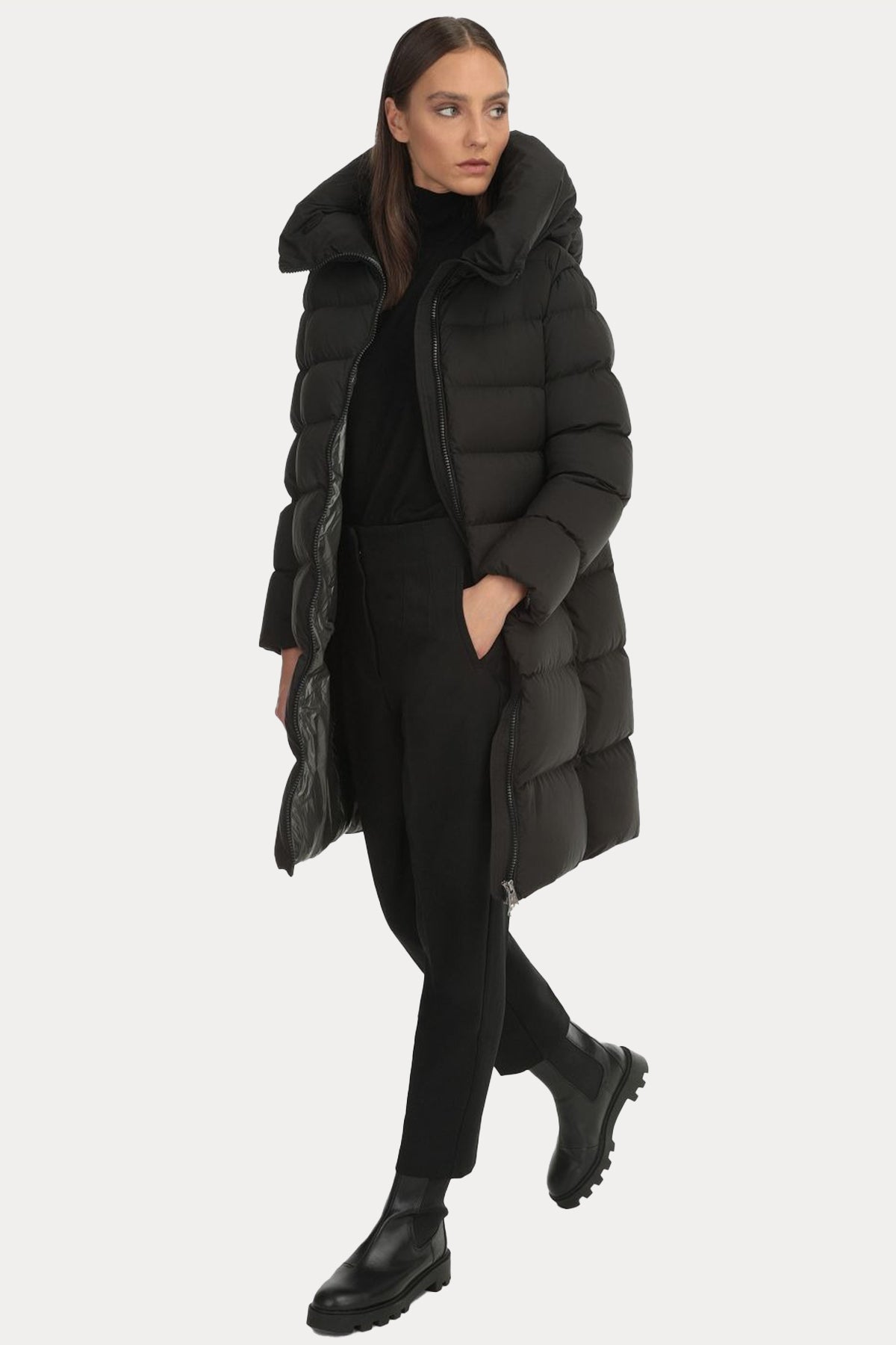 Hetrego Lena Kapüşonlu Puffer Uzun Mont-Libas Trendy Fashion Store