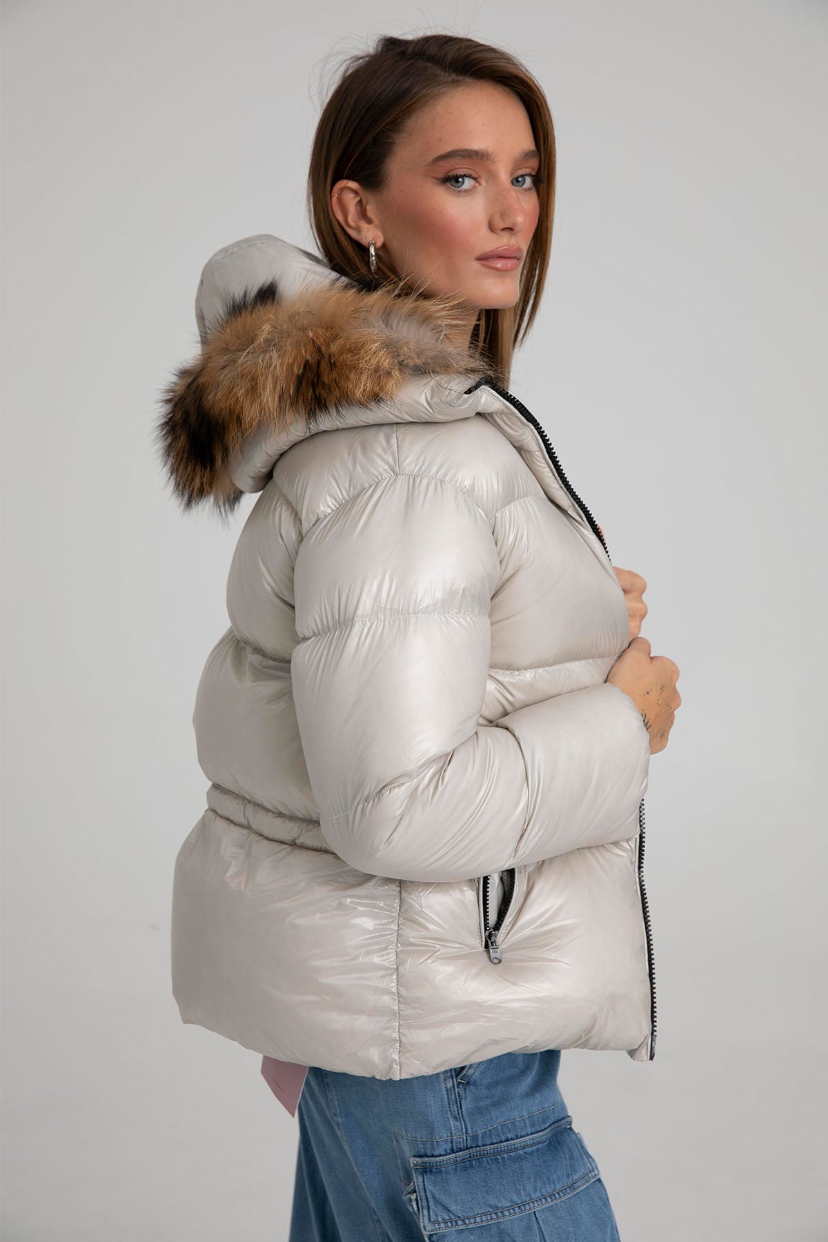 Hetrego Shea Kürklü Kapüşonlu Puffer Mont-Libas Trendy Fashion Store