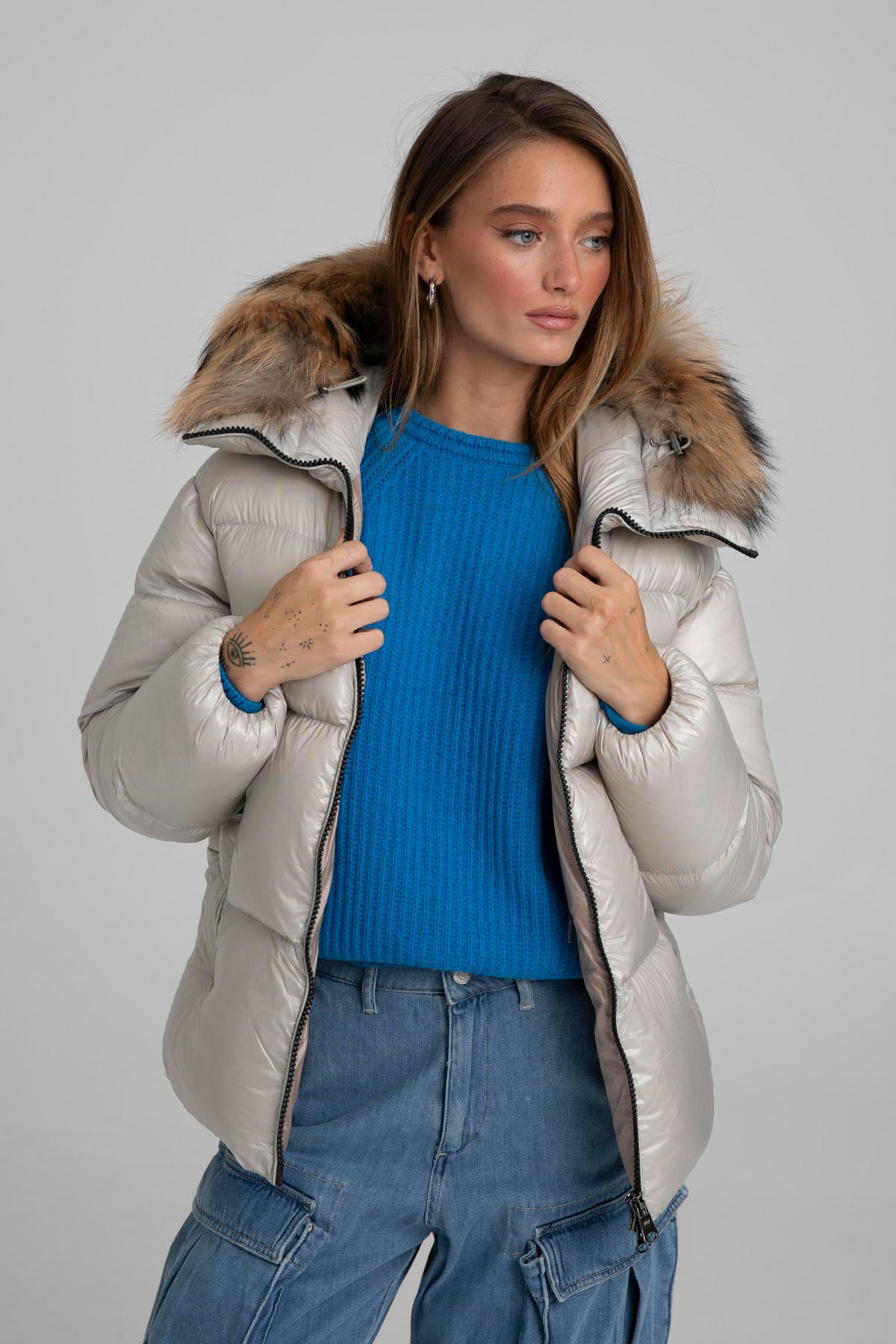 Hetrego Shea Kürklü Kapüşonlu Puffer Mont-Libas Trendy Fashion Store