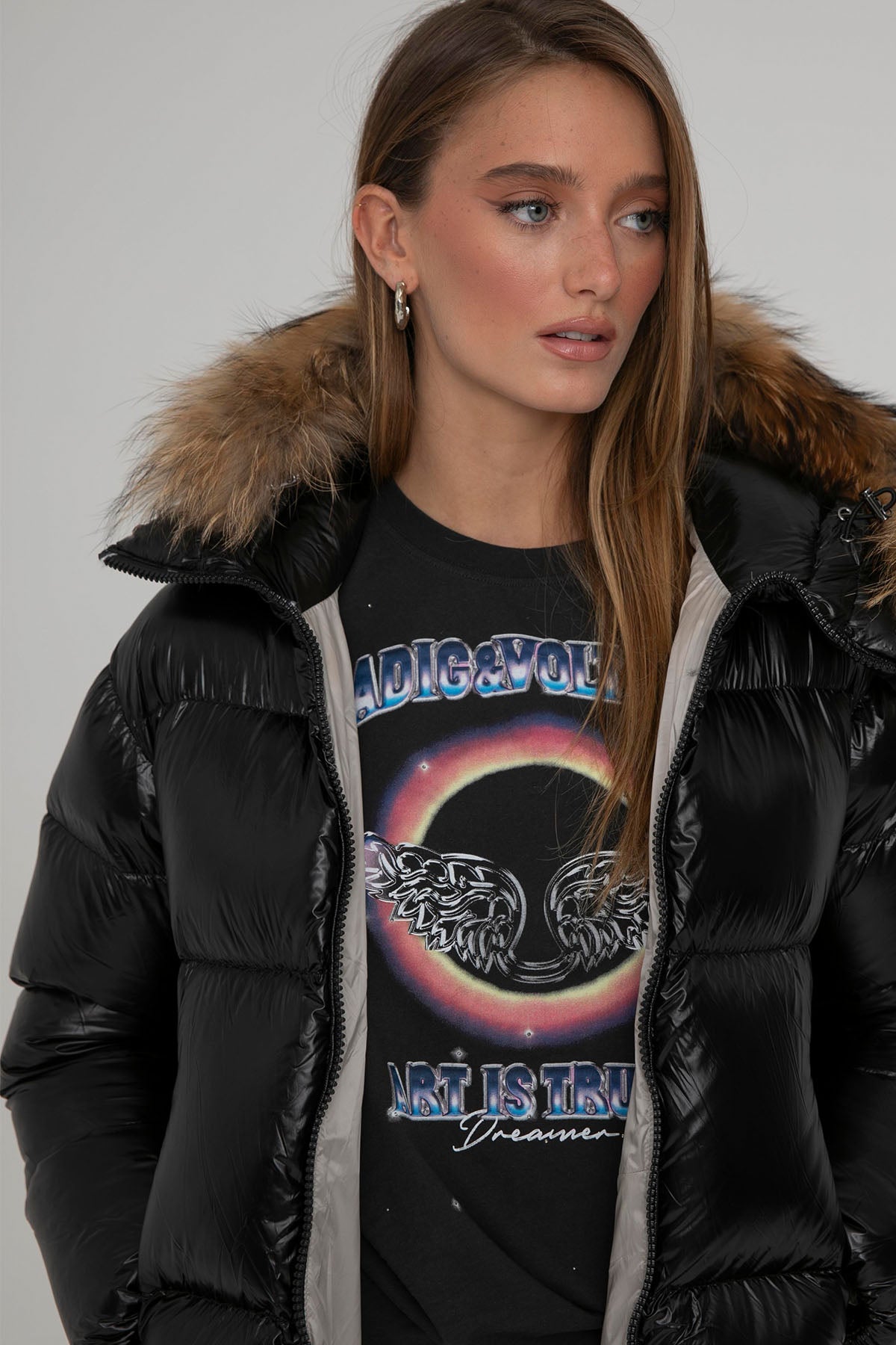 Hetrego Shea Kürklü Kapüşonlu Puffer Mont-Libas Trendy Fashion Store