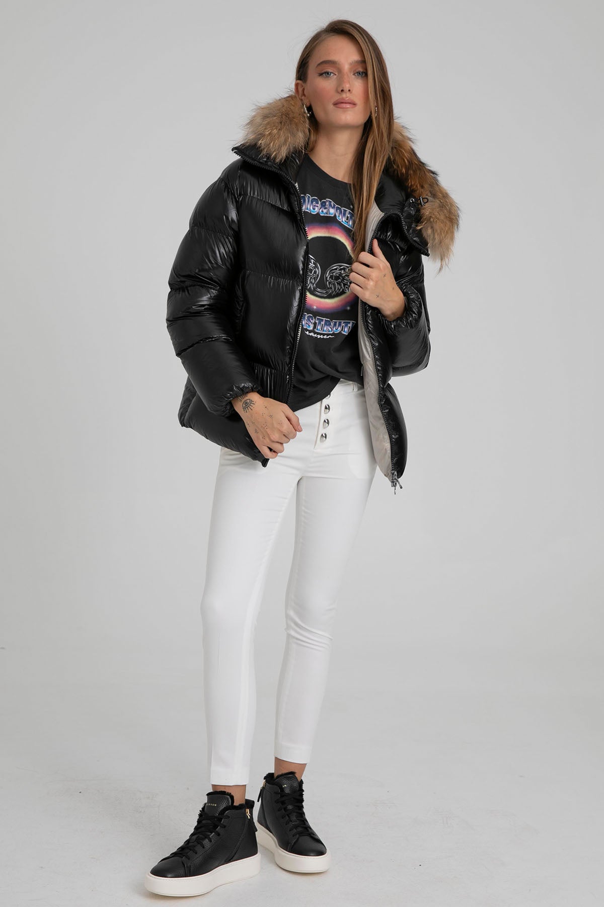 Hetrego Shea Kürklü Kapüşonlu Puffer Mont-Libas Trendy Fashion Store