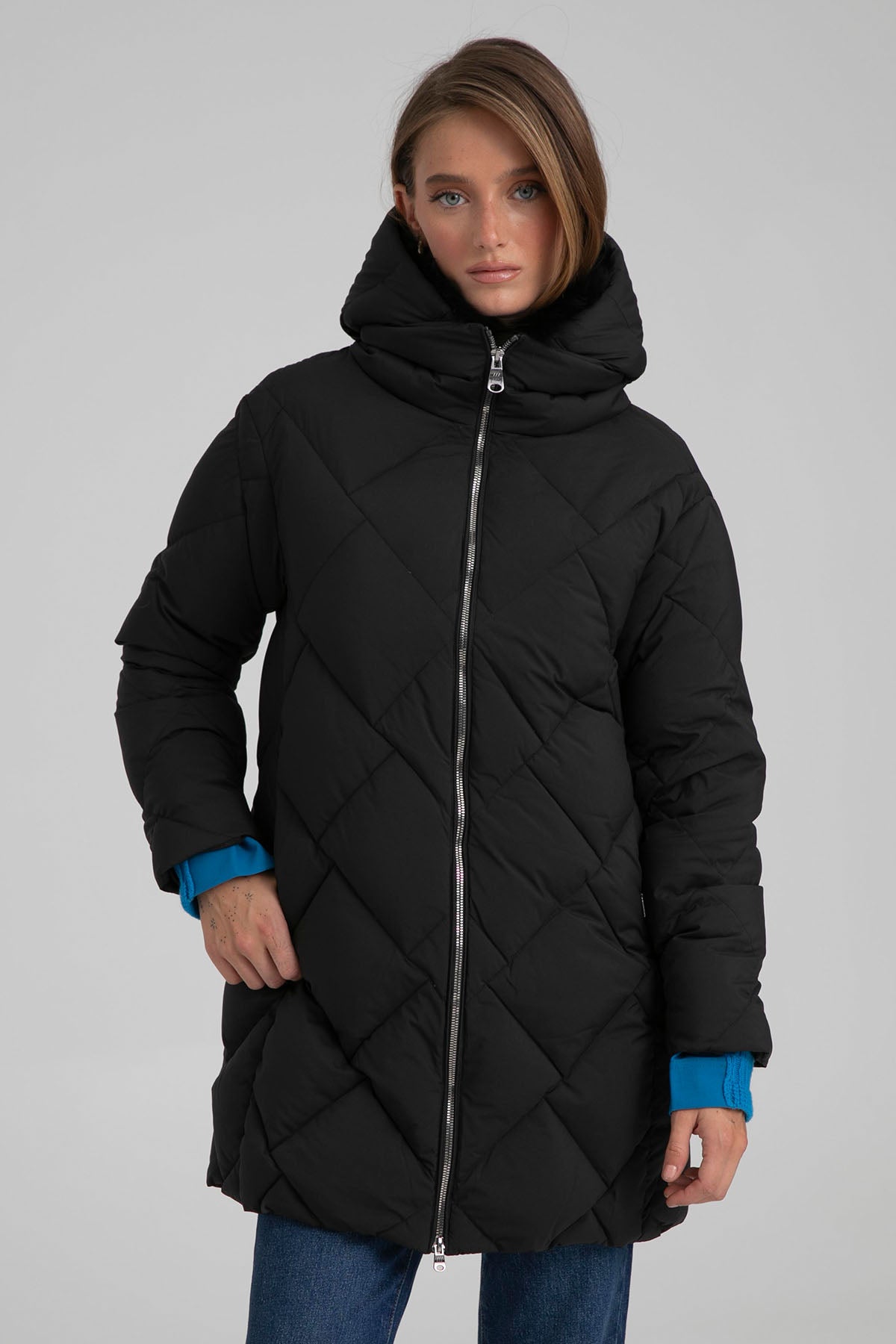 Hetrego Marisole Kürklü Kapüşonlu Puffer Kaban-Libas Trendy Fashion Store