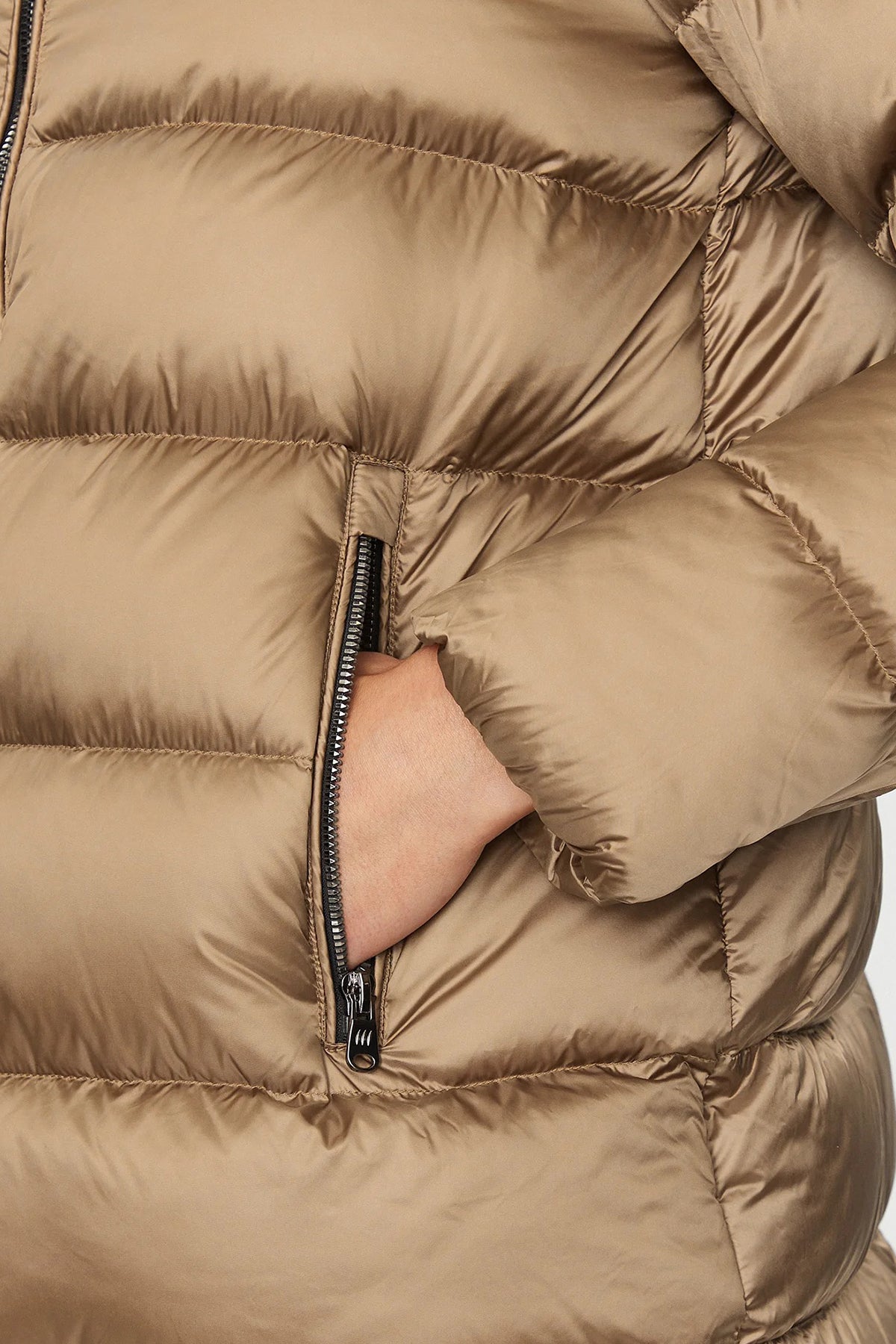 Hetrego Sena Yakası Kürklü Puffer Mont-Libas Trendy Fashion Store