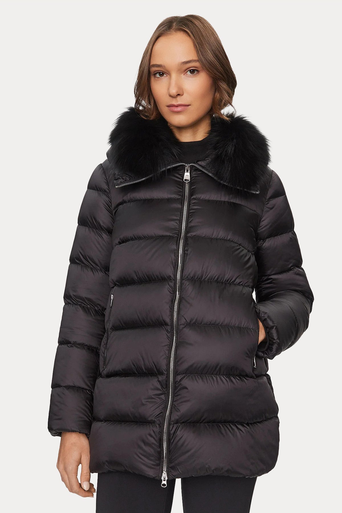 Hetrego Sena Yakası Kürklü Puffer Mont-Libas Trendy Fashion Store