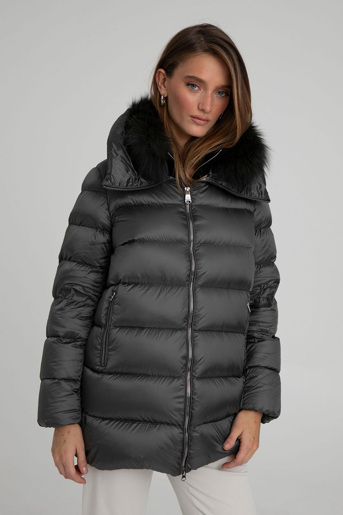 Hetrego Sena Yakası Kürklü Puffer Mont-Libas Trendy Fashion Store
