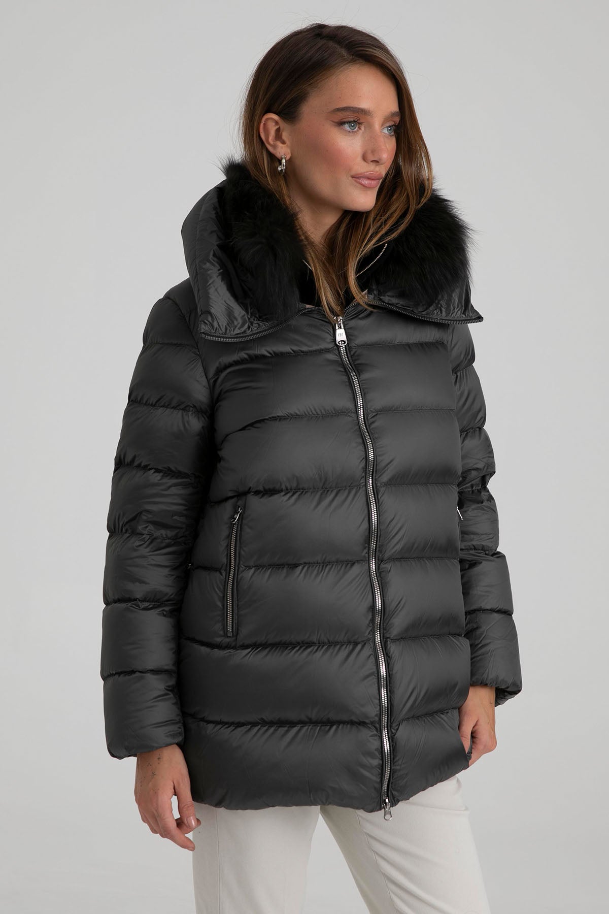 Hetrego Sena Yakası Kürklü Puffer Mont-Libas Trendy Fashion Store