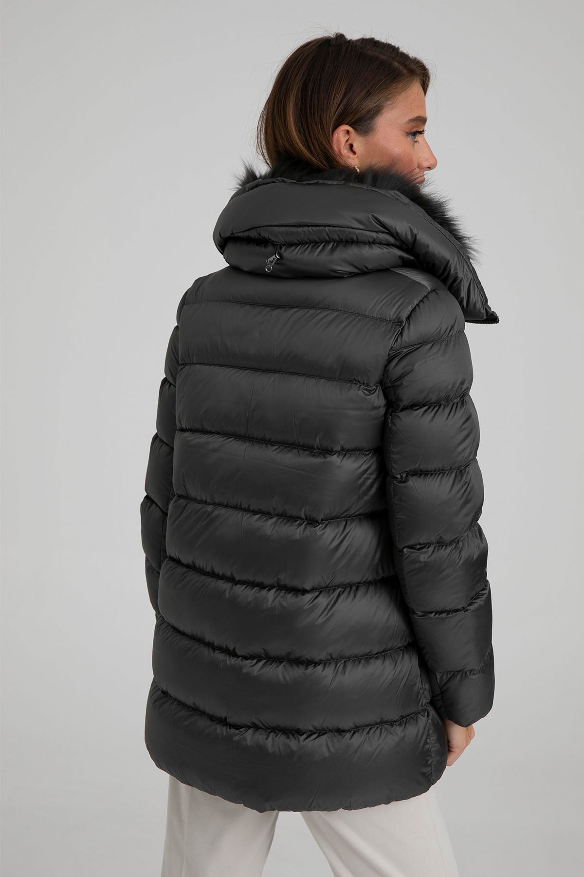 Hetrego Sena Yakası Kürklü Puffer Mont-Libas Trendy Fashion Store