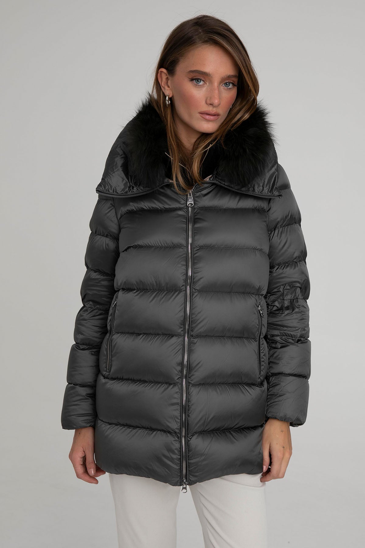 Hetrego Sena Yakası Kürklü Puffer Mont-Libas Trendy Fashion Store