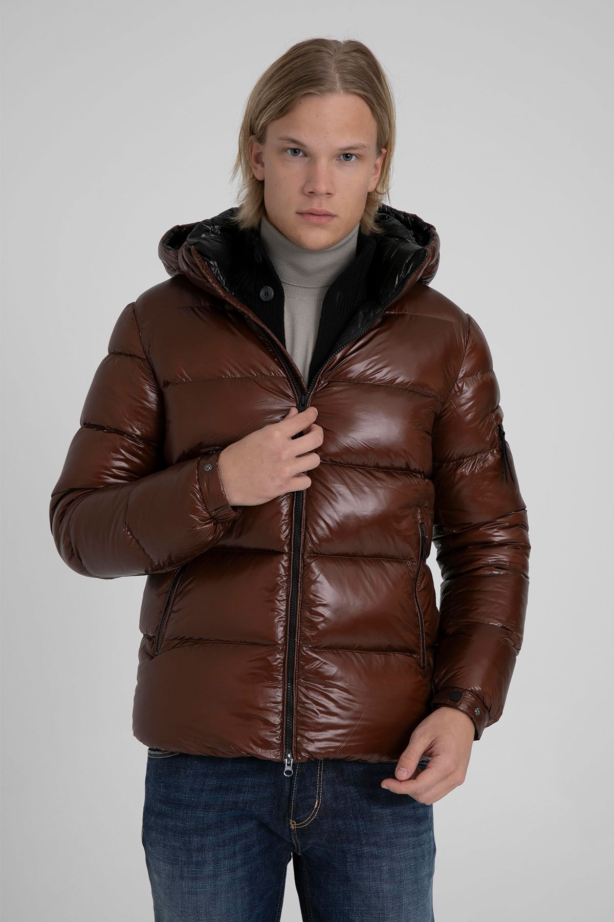 Hetrego Scott Kapüşonlu Parlak Puffer Mont-Libas Trendy Fashion Store