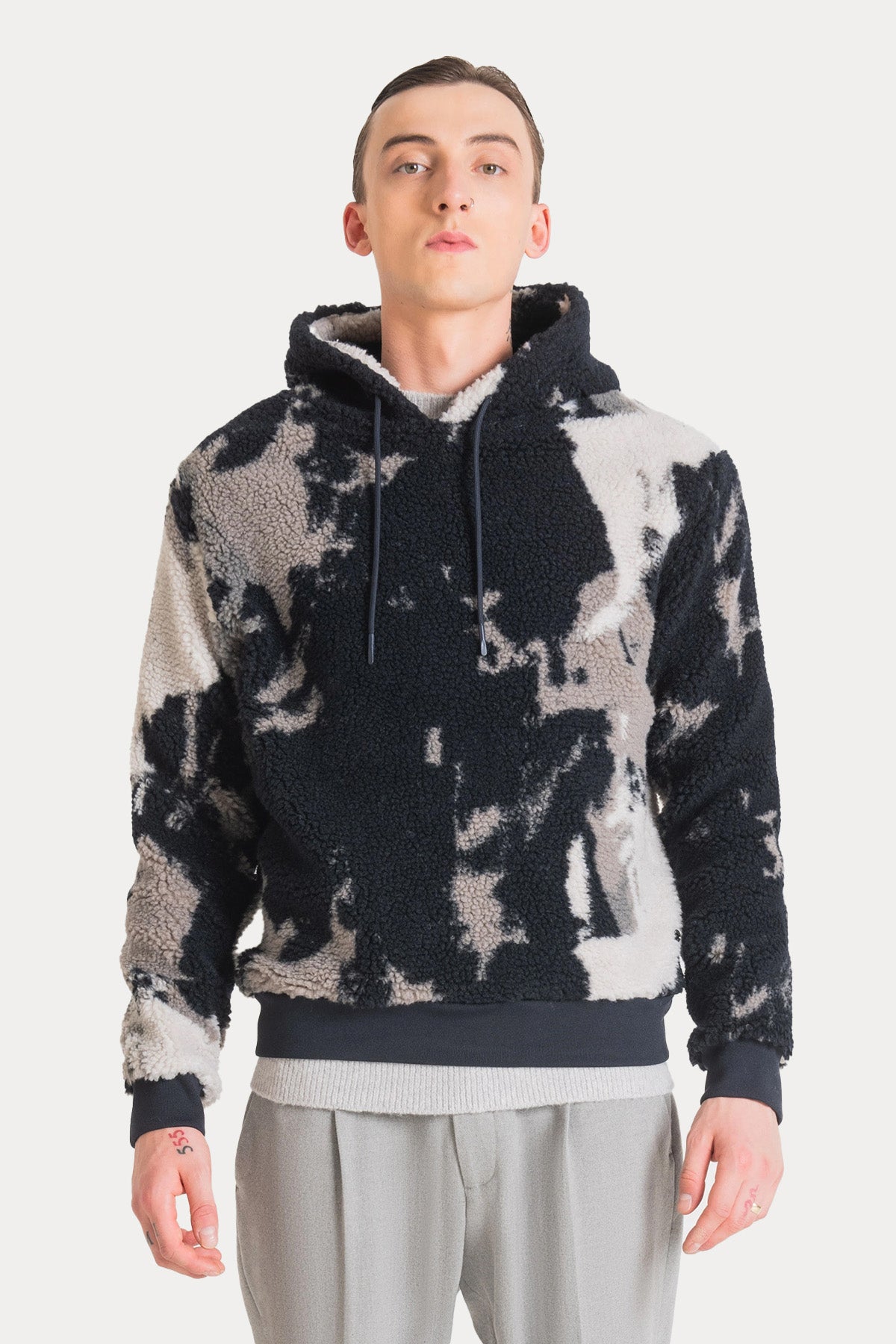 Antony Morato Kapüşonlu Desenli Polar Sweatshirt-Libas Trendy Fashion Store